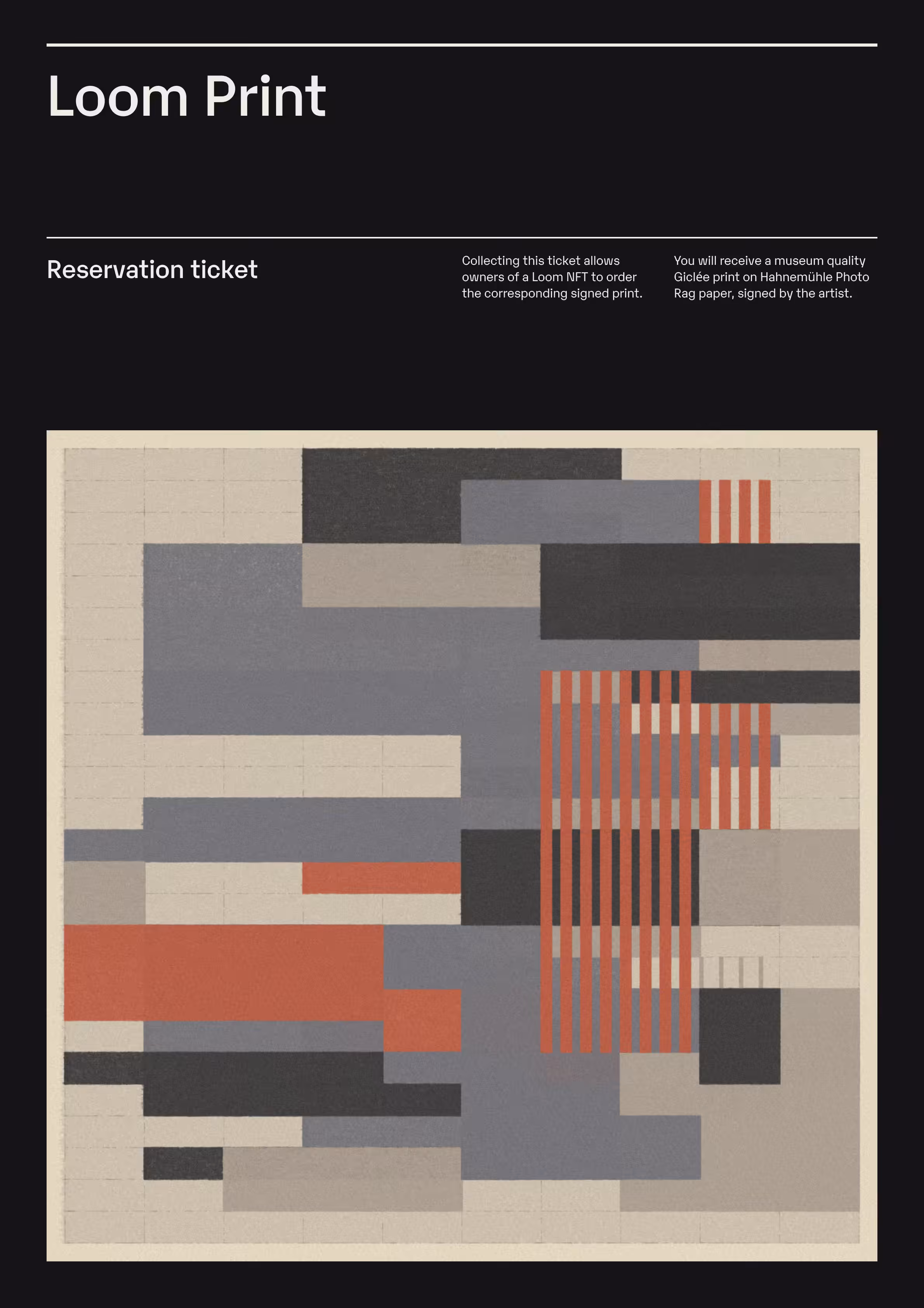 Loom Print — Reservation ticket
