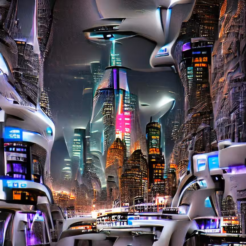 times square nyc futurist AI from my real photos