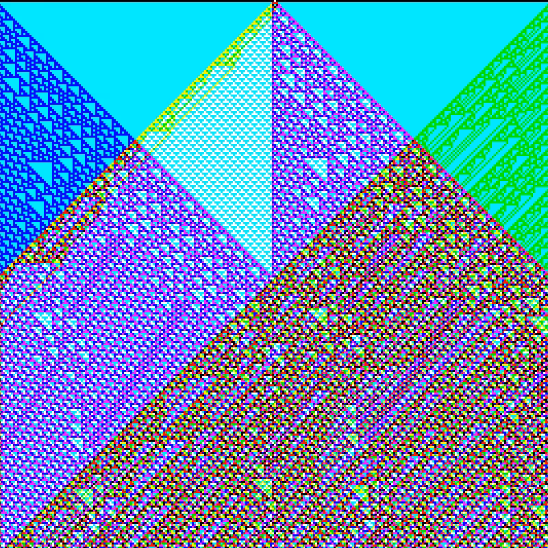 RGB Elementary Cellular Automaton #163