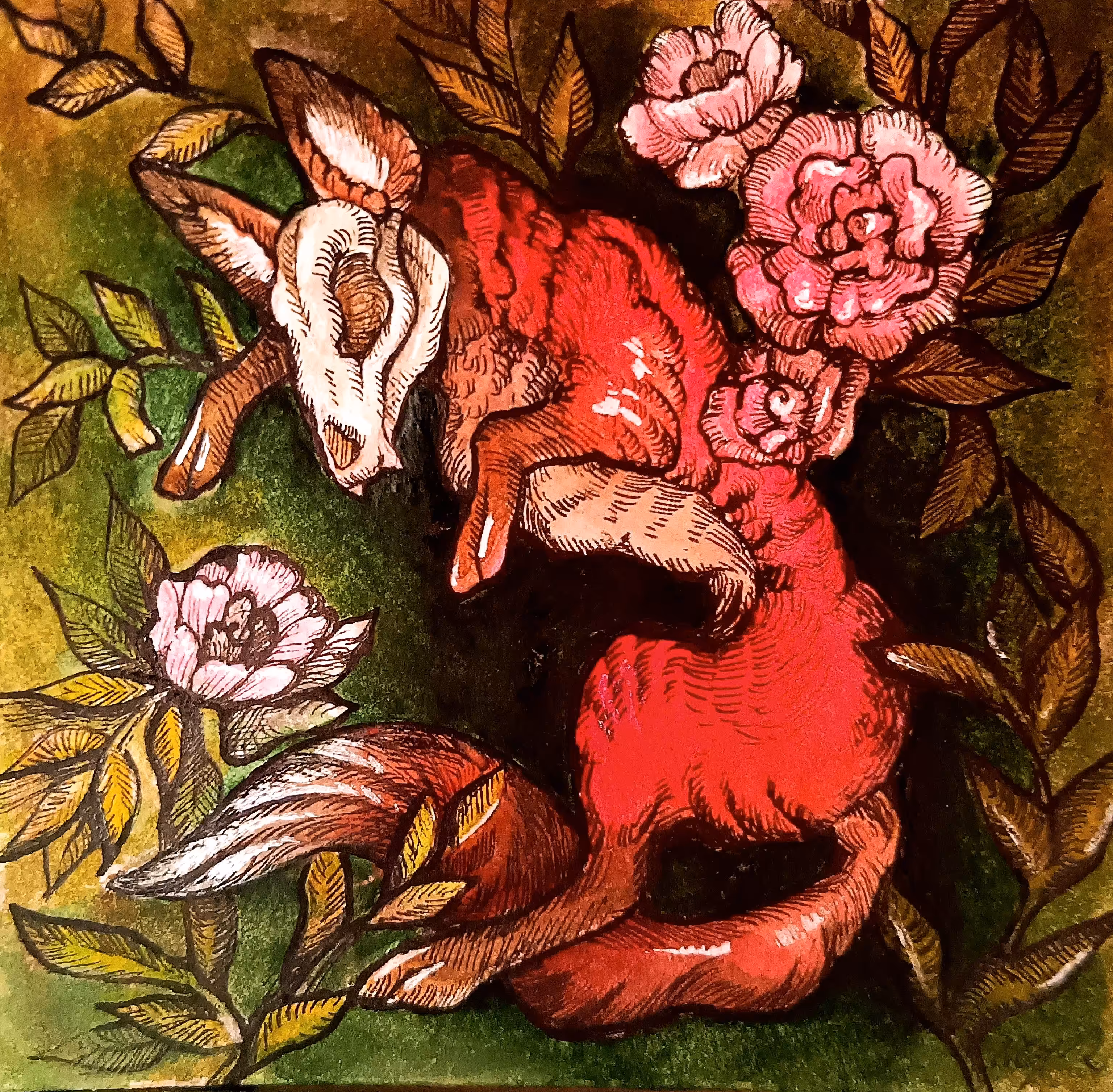 Spring fox dancing