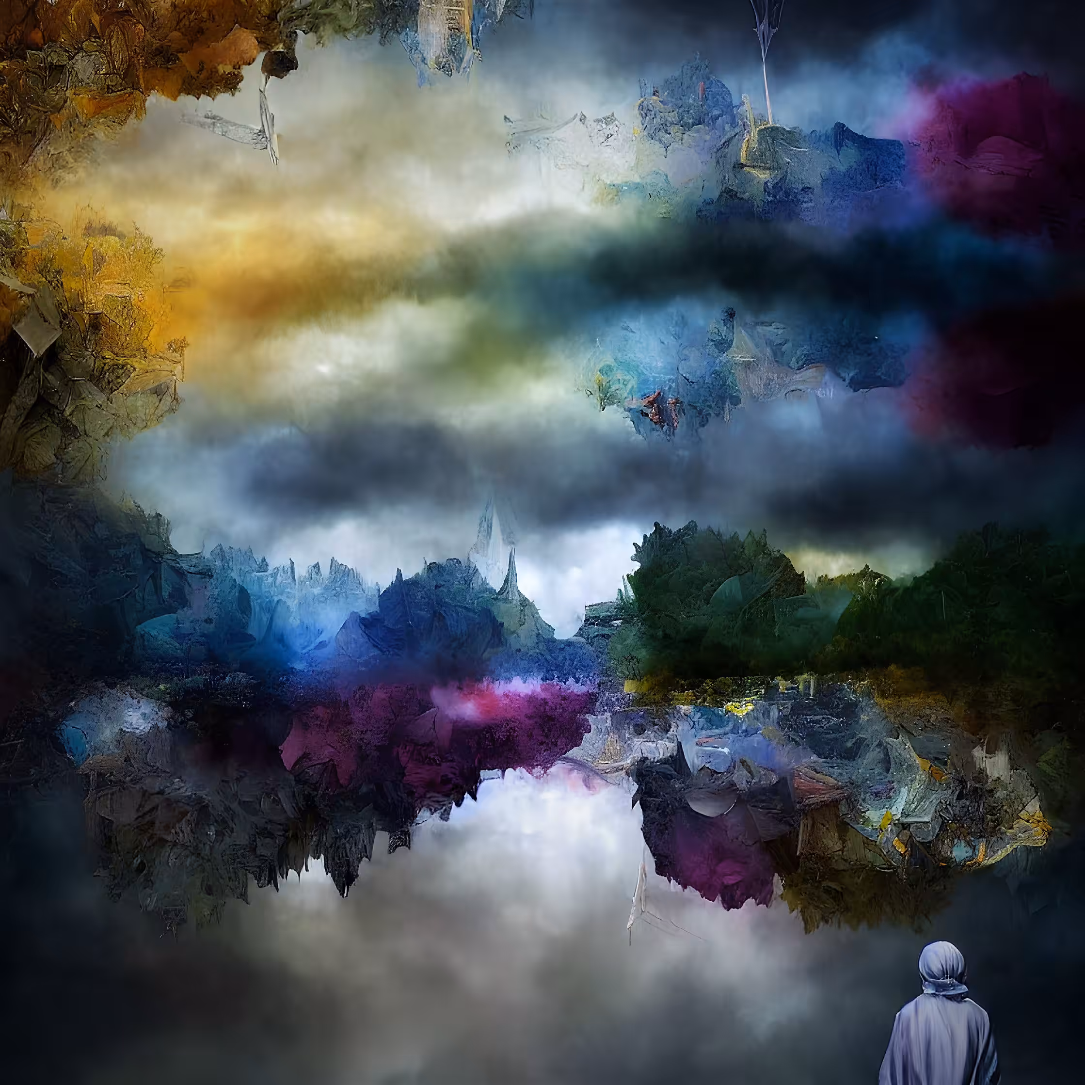 In the clouds