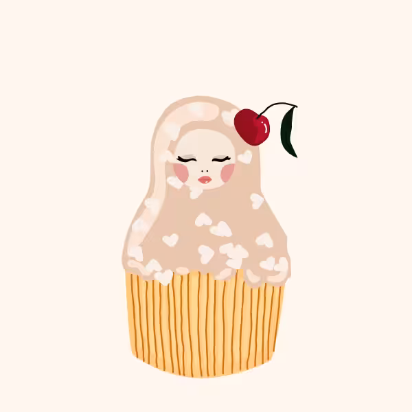 Cute Matryoshka Doll Cupcake Series #11