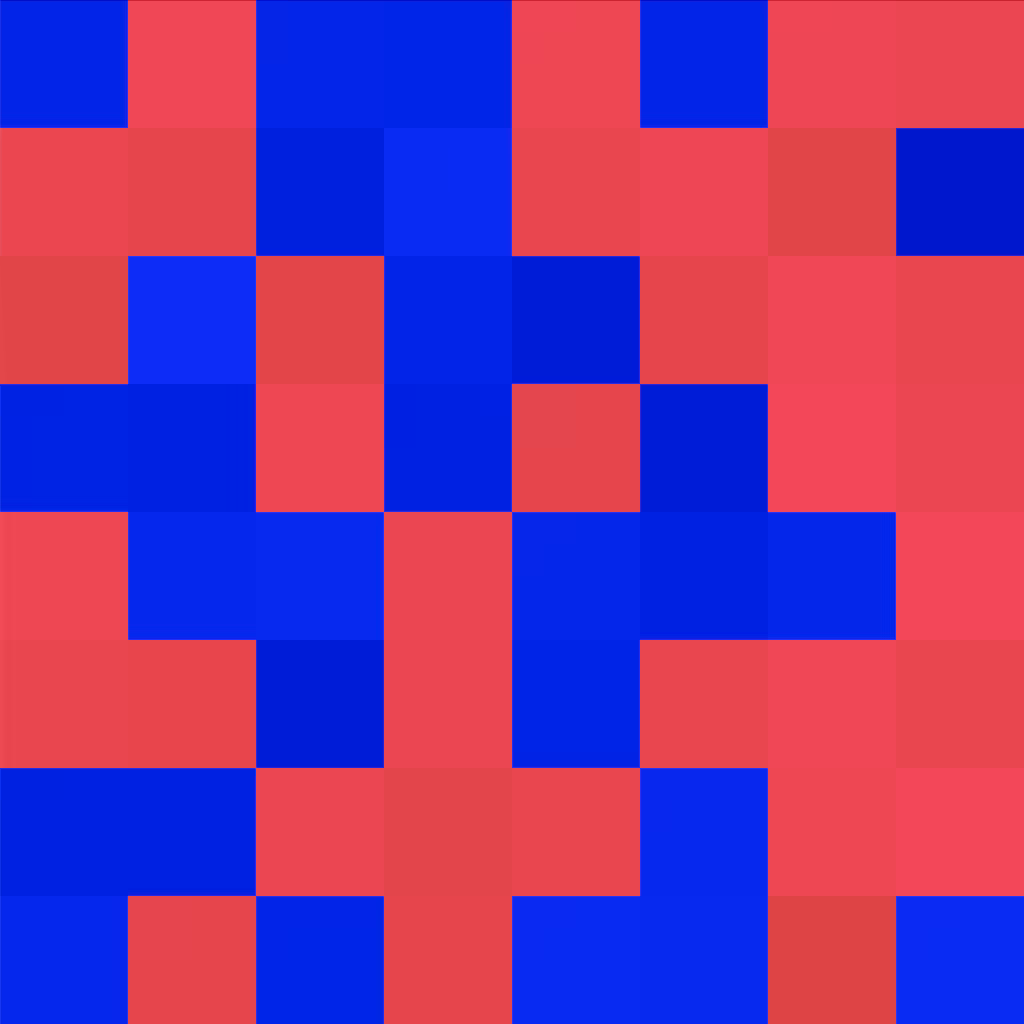 Proof of Work 8x8 Red Blue Random Pressure