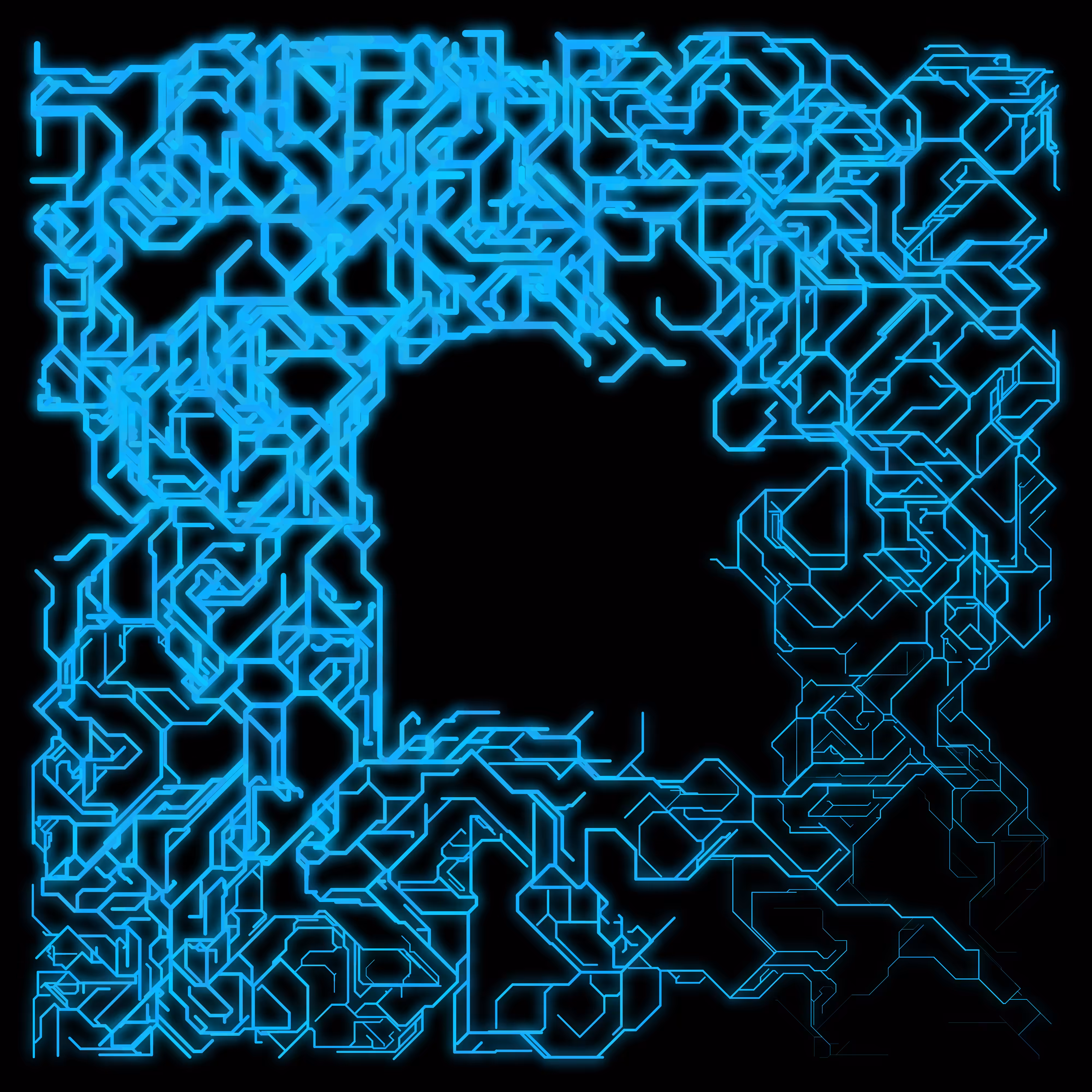 Neon Branches Square
