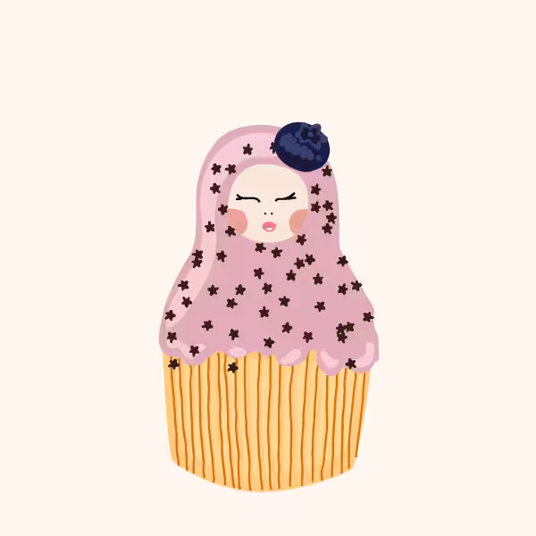 Cute Matryoshka Doll Cupcake Series #19