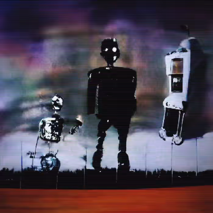 Strange sounds of future. AI generated video.