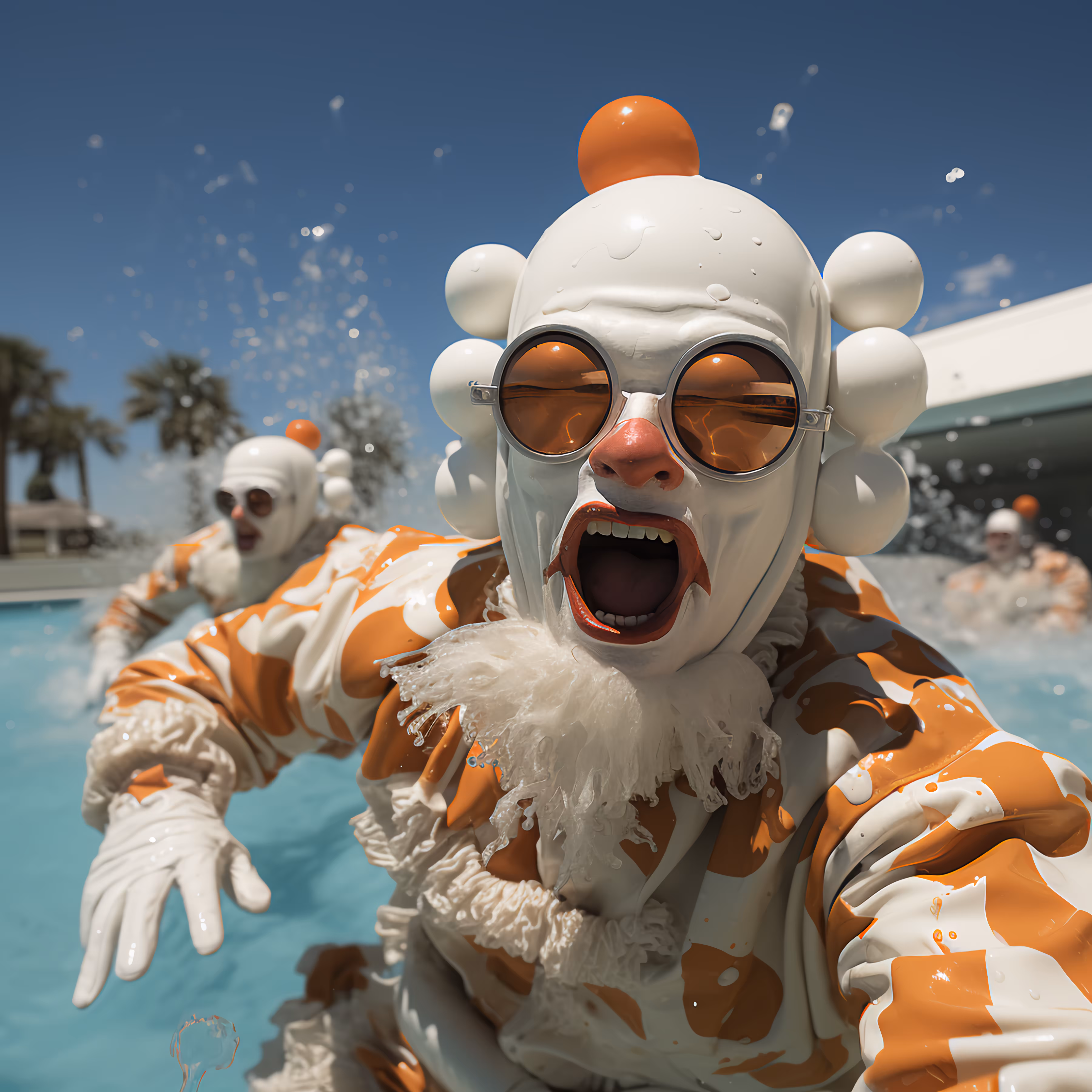 Clowns at the Pool