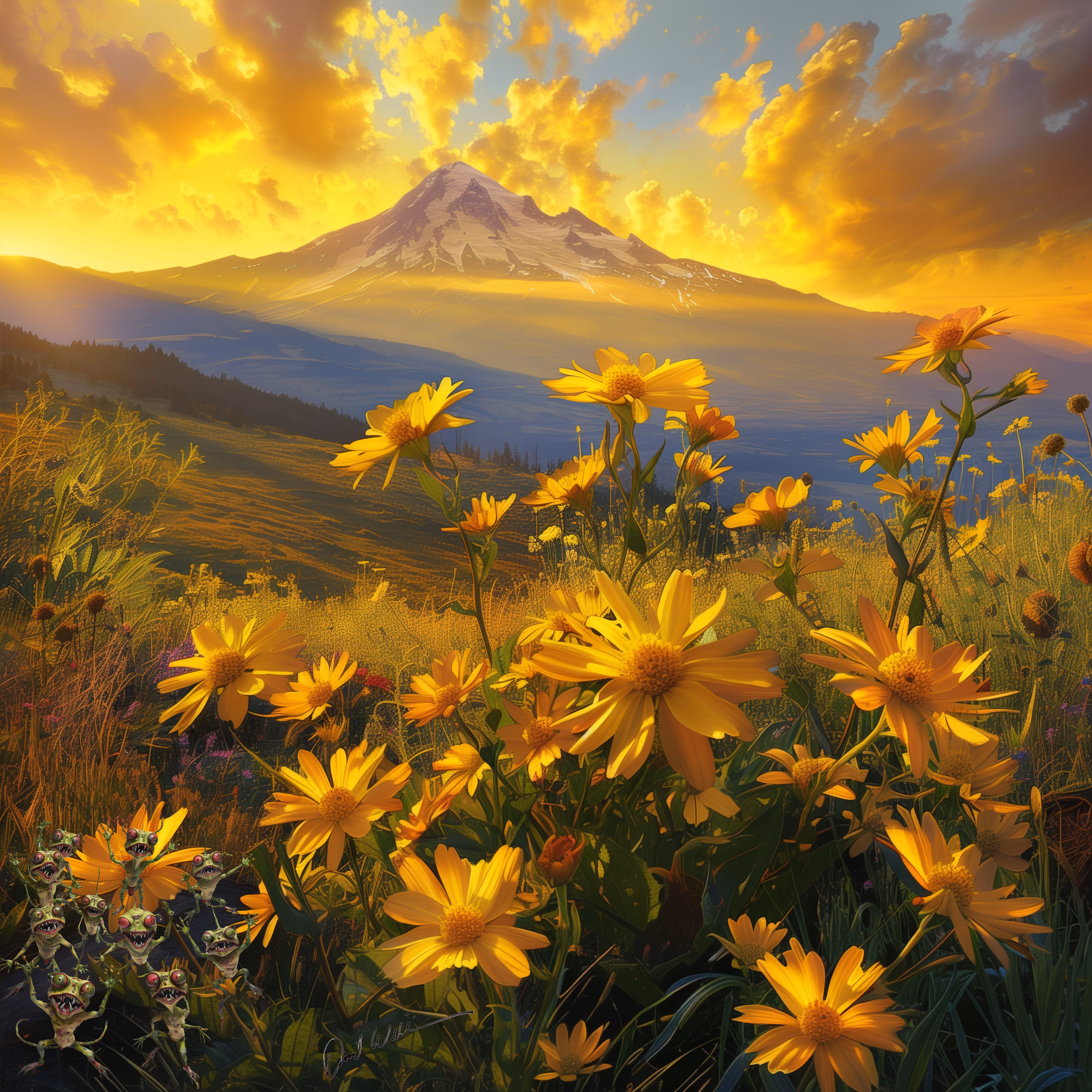 A Troupe Amidst the Mountain Flowers