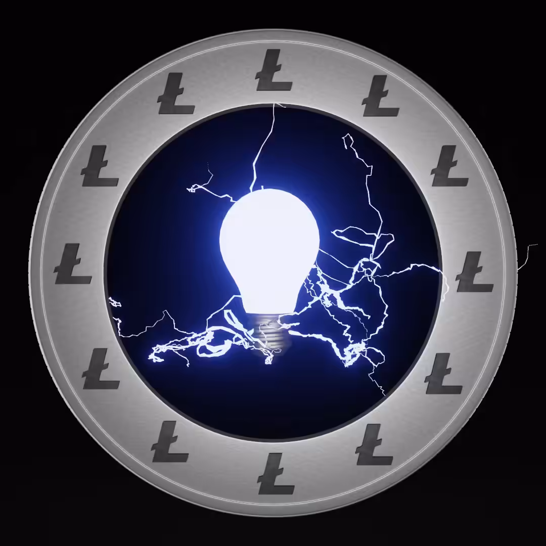 Spinning Electric LItecoin Coin