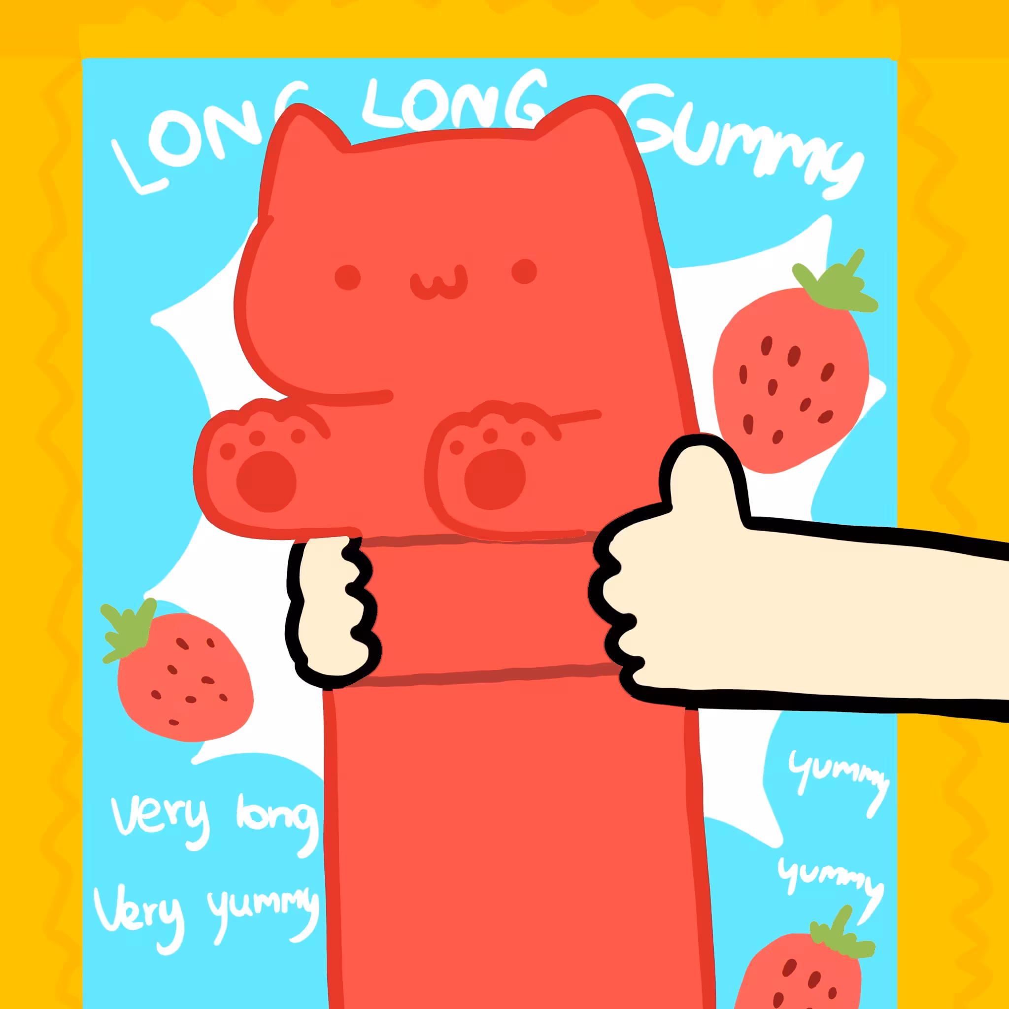 Long long gummy  jelly cat #227