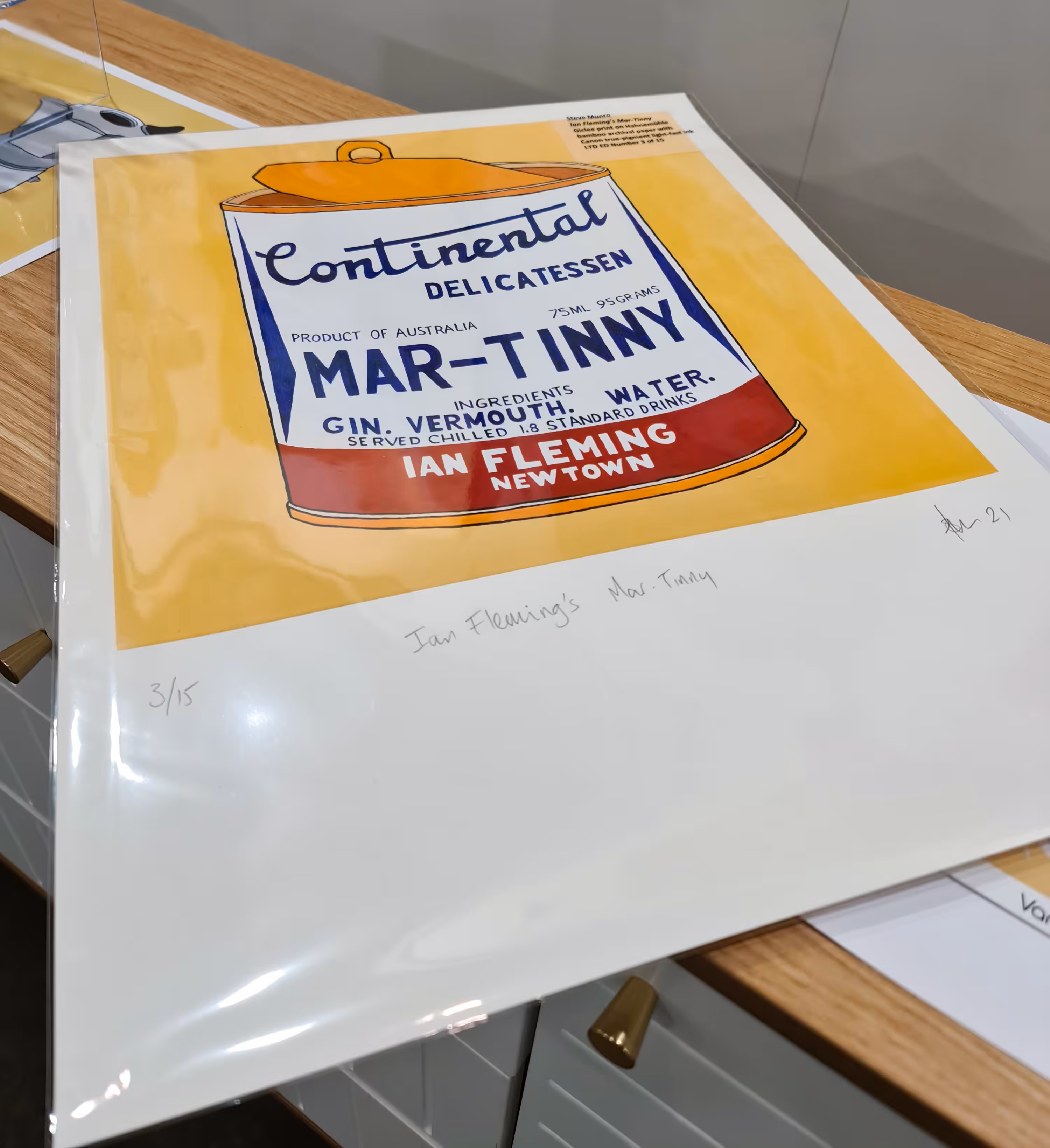 Ian Fleming’s Mar-Tinny Ltd Ed Print; very rare giclee print