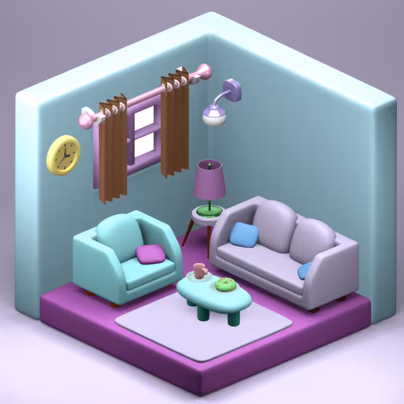 3D Fantasy Living room #7