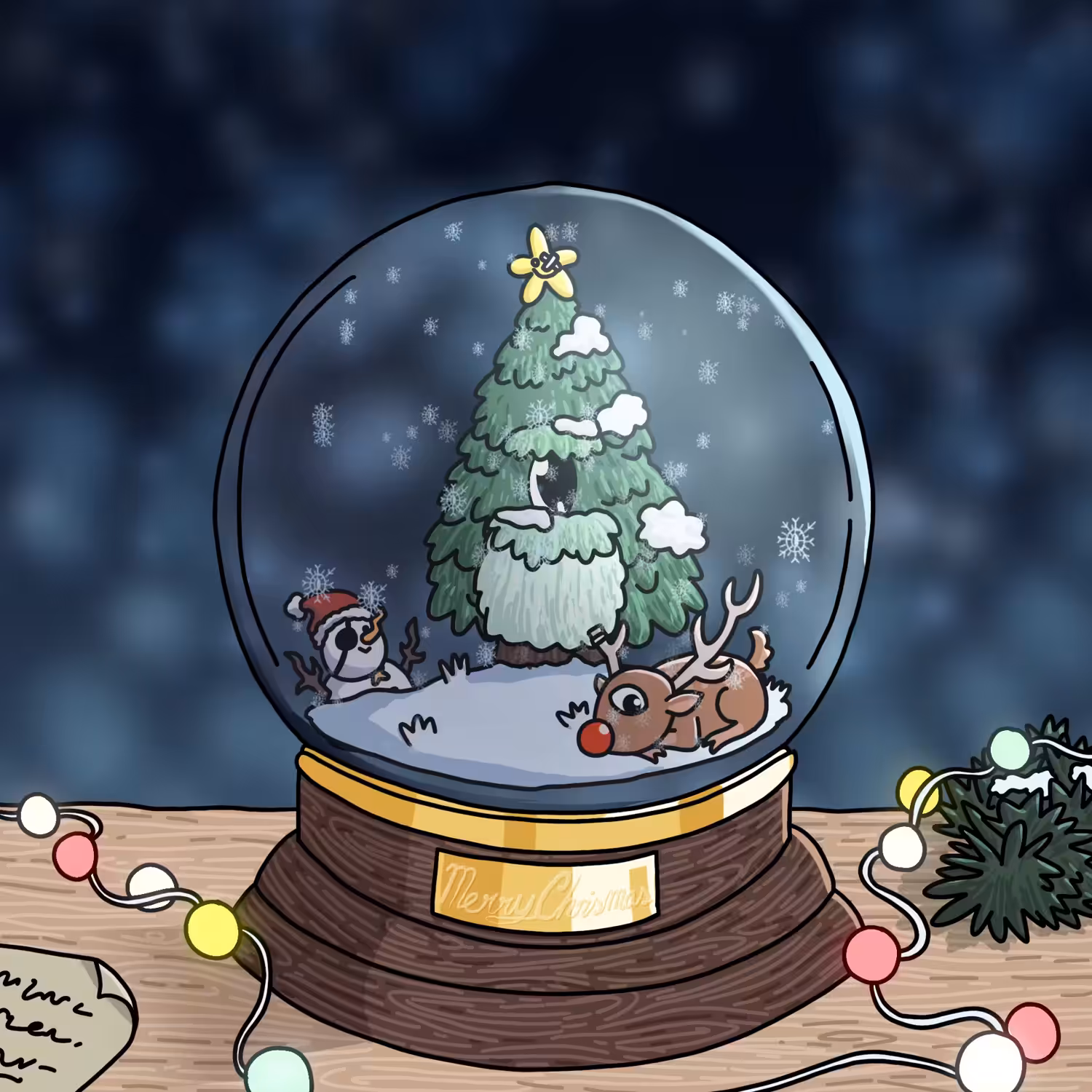 One eyed guy Christmas Snow globe