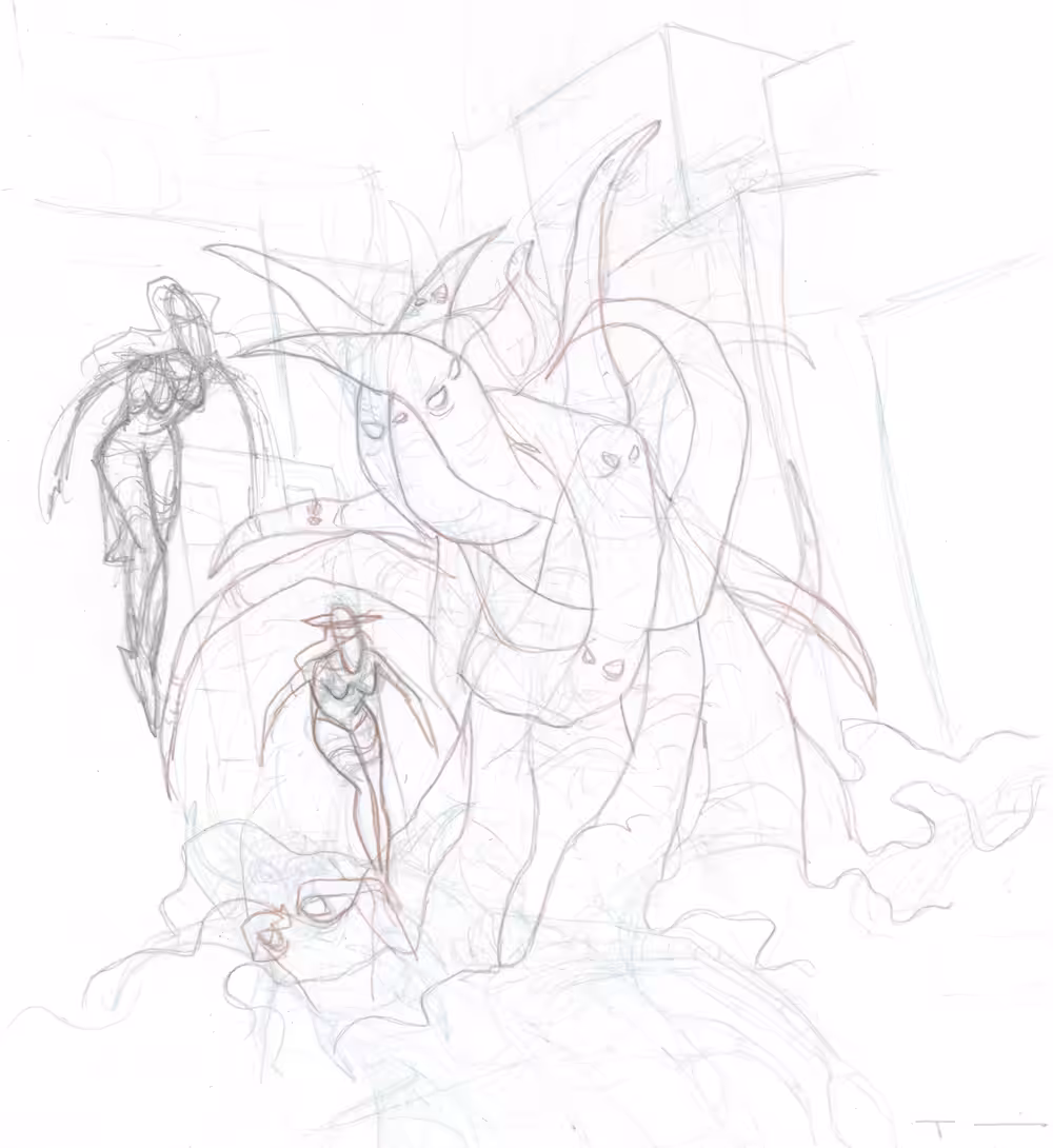 Arsenic Lullaby character- Original sketch-working title Ahbosmah