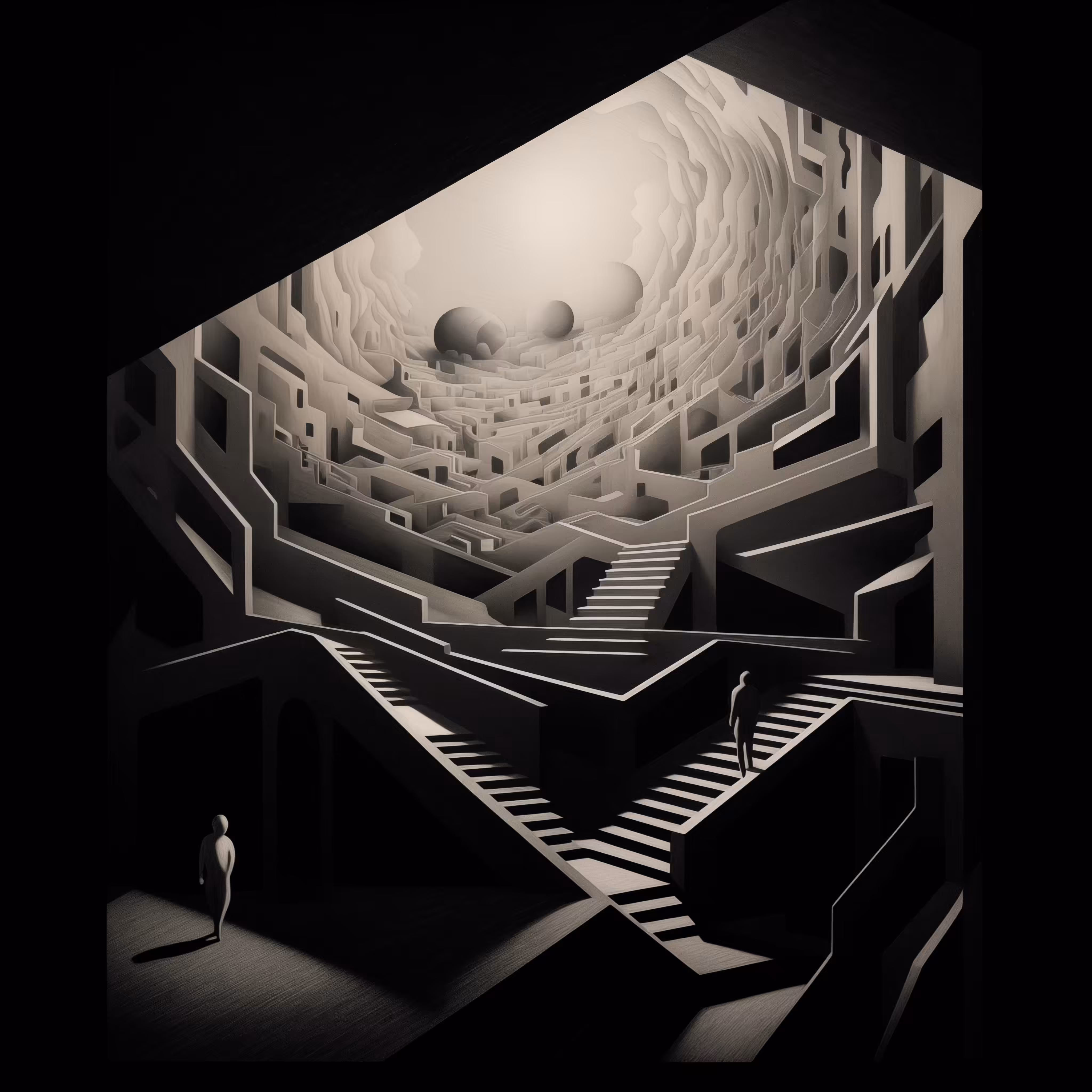 MC Escher Noir Study 1