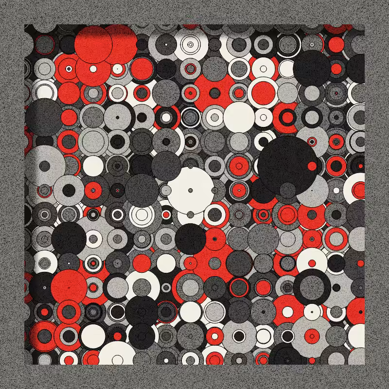 Red, Grey and Circles #5