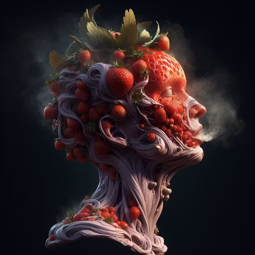 " Crazy world": fruit man: 9rendition