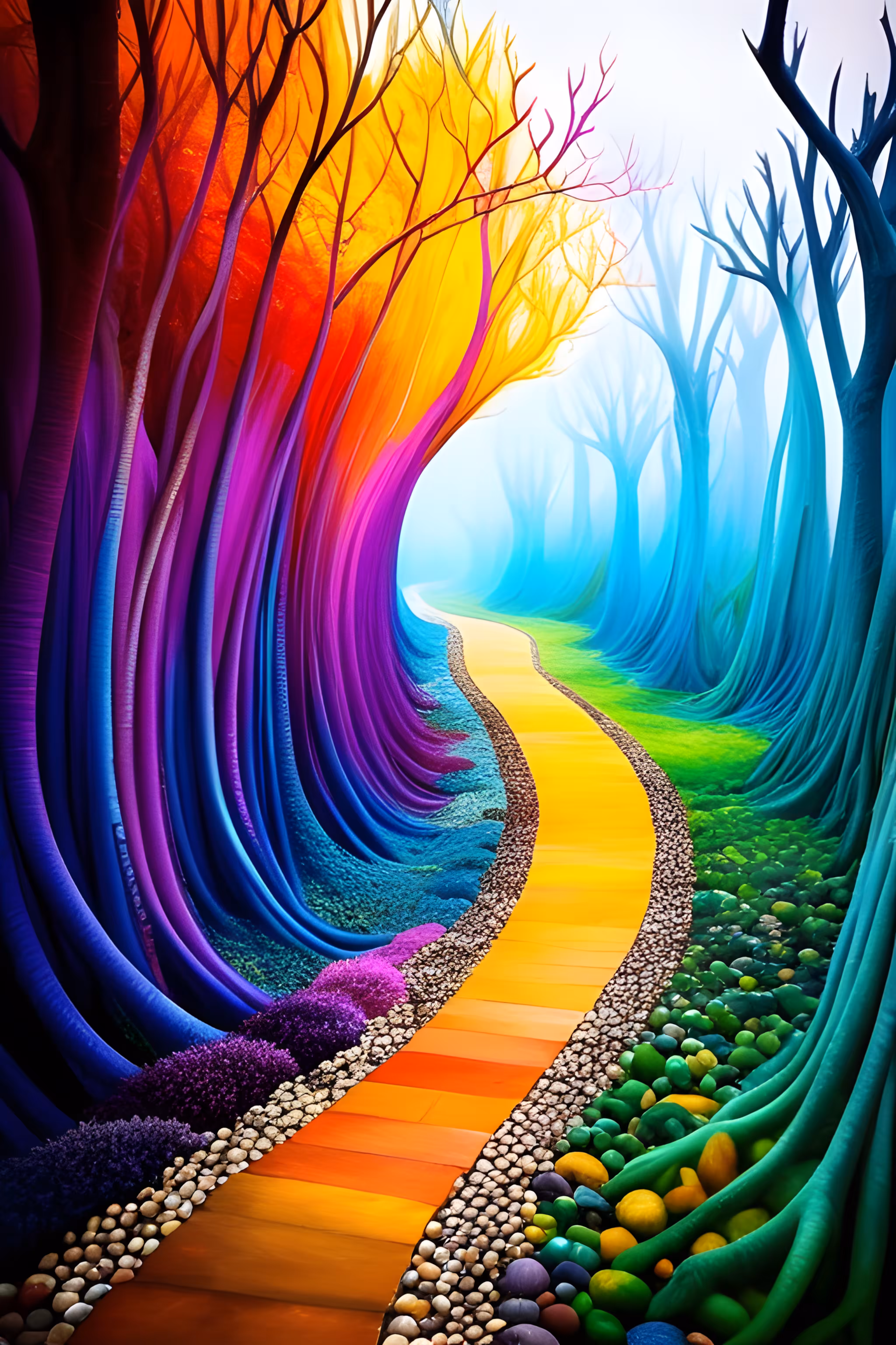 "Rainbow Path: A Digital Wonderland"
