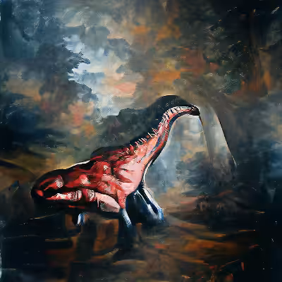 Dinosaurs in oil: painting #0 (airdrop)