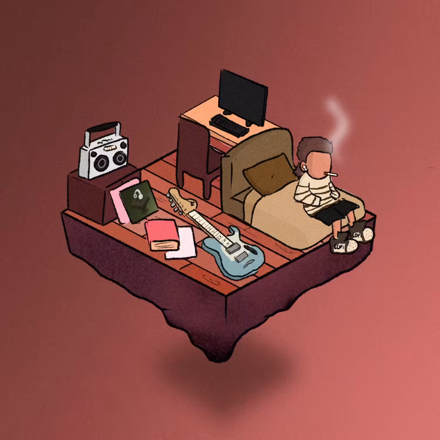 Lofi Roomies #69 ( Sad Guitar in da Smoking Room )