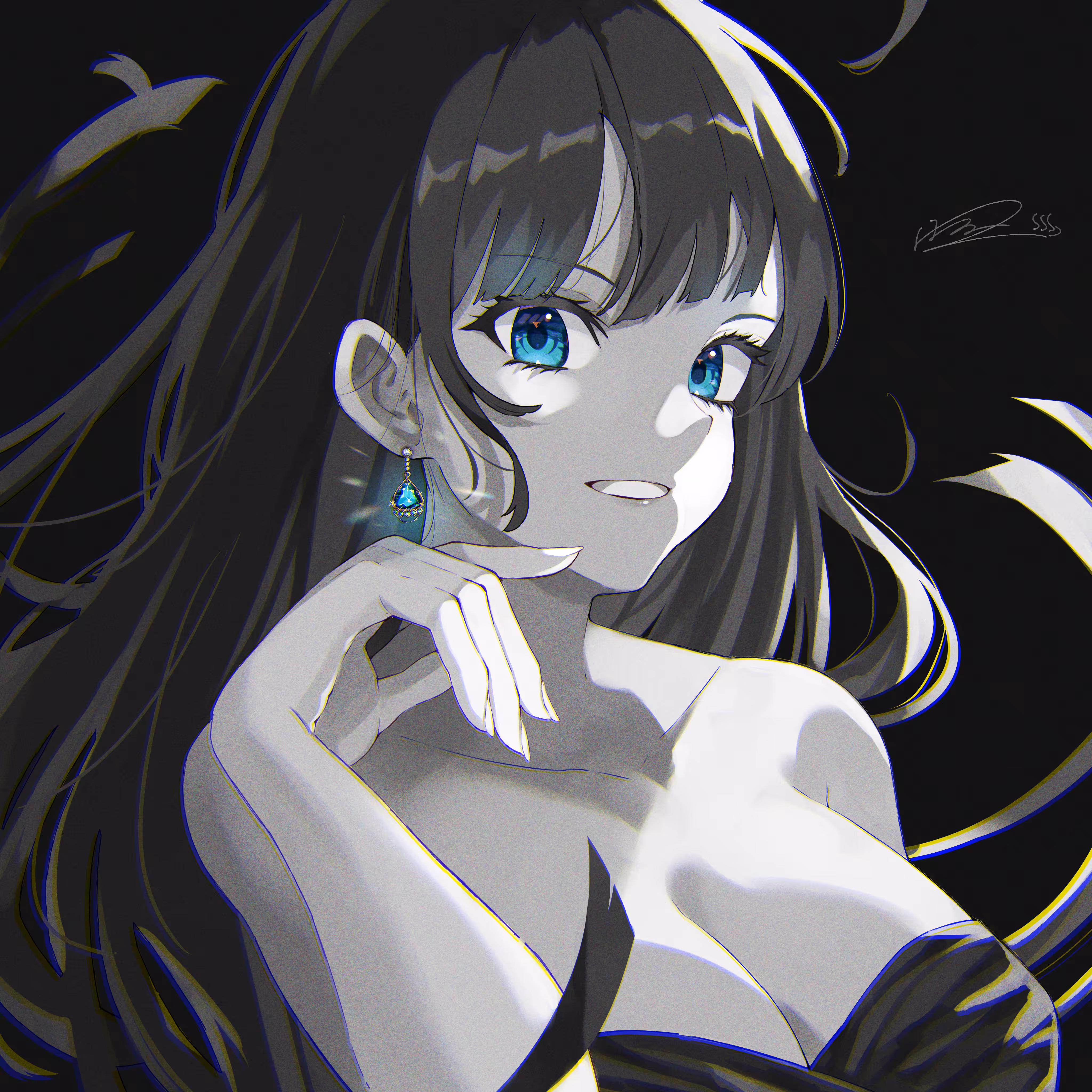 Monochrome Girl-ParaibaTourmaline