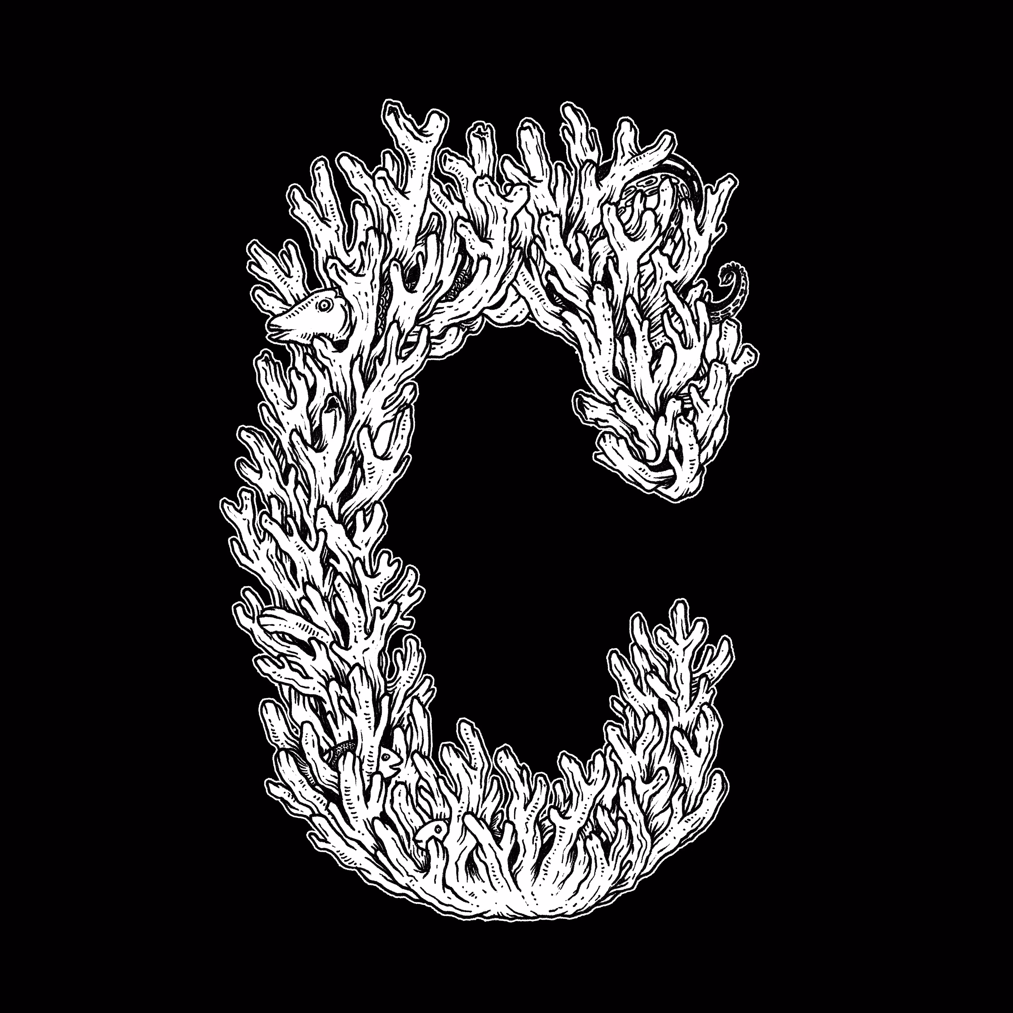 C (Coral) - 36 Days of Patterns