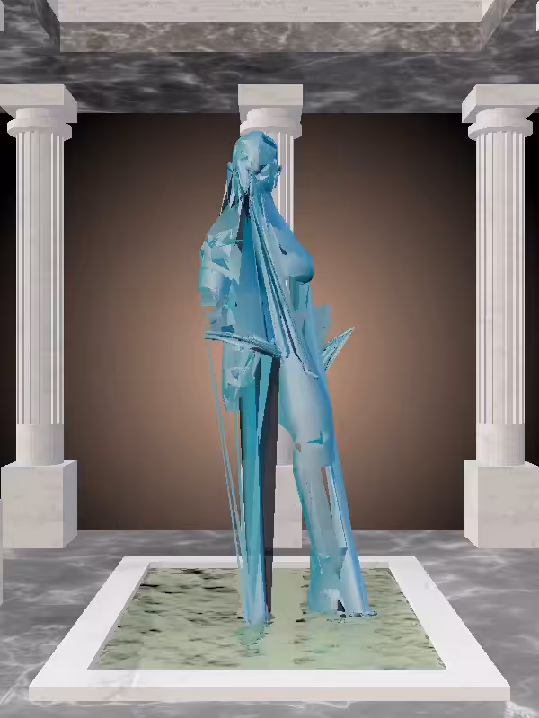 HeavenComputer: The Fading Drunk Aqua Green Woman #7592