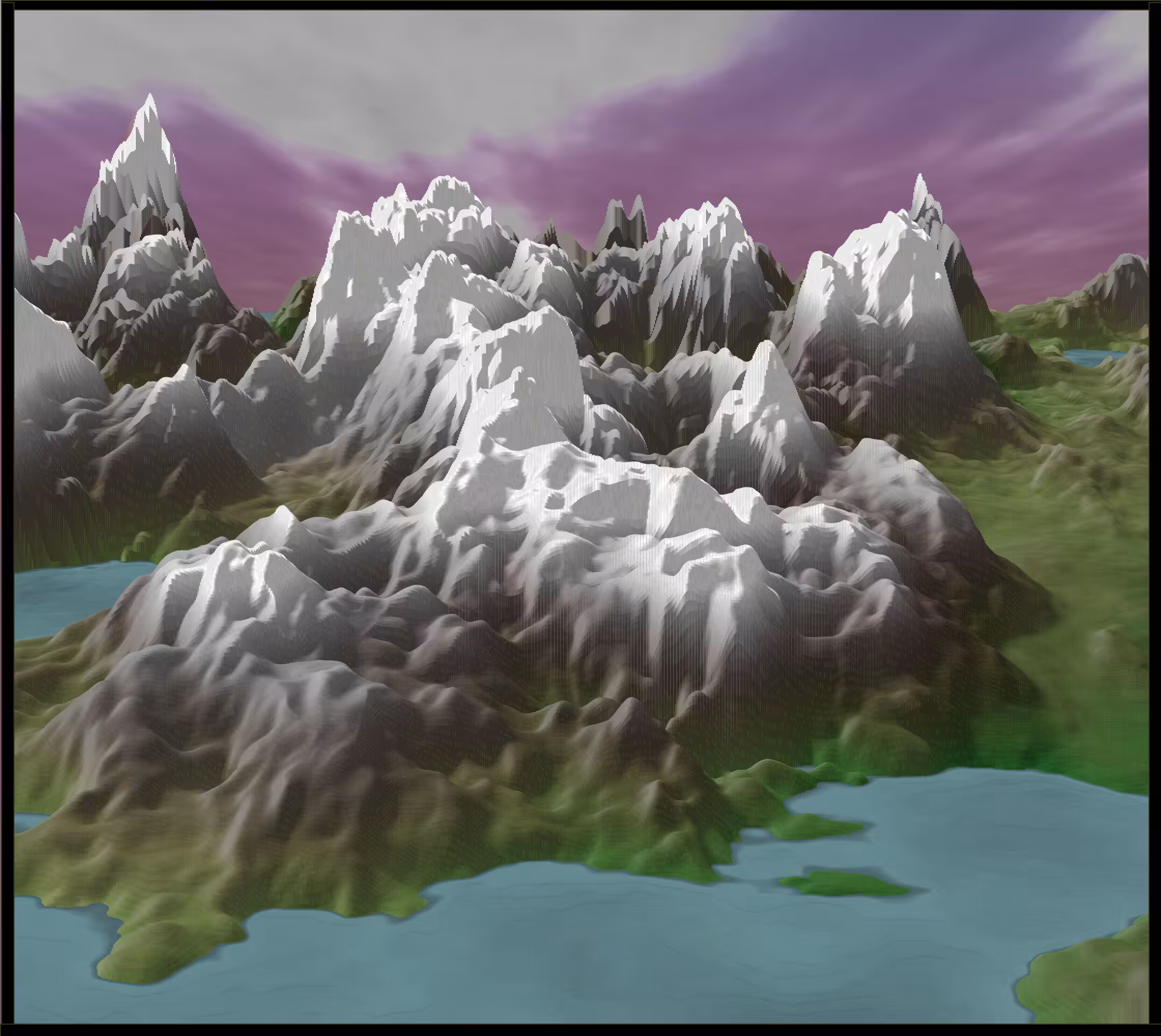 Landscape with mountains painting 6