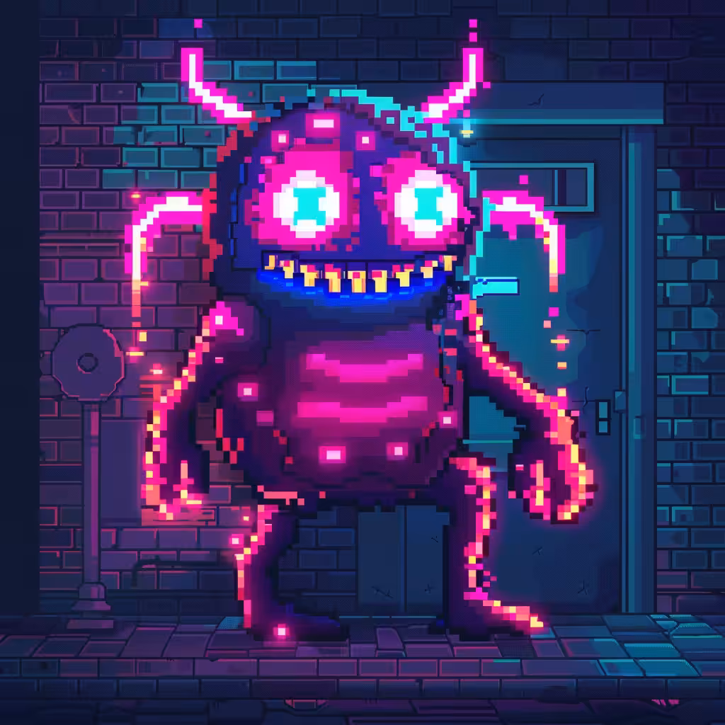 Neon Lamp Monsters on Base #28