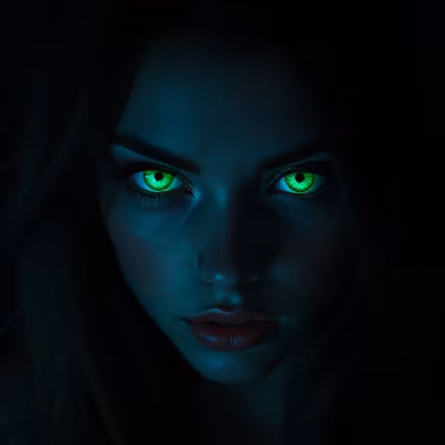 Her Green eyes in the darkness