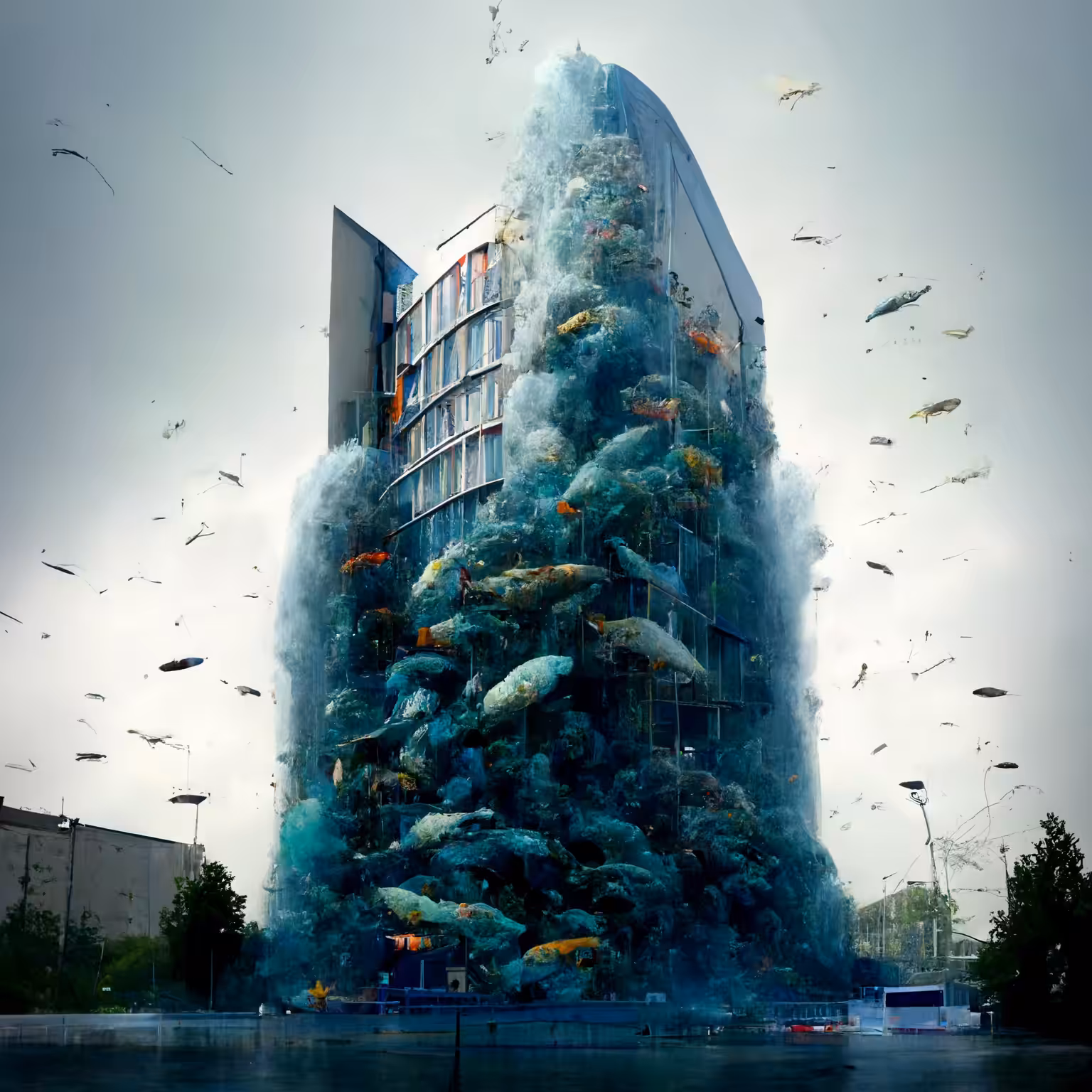 12/17/22: Berlin's giant AquaDom aquarium containing 1,500 fish explodes