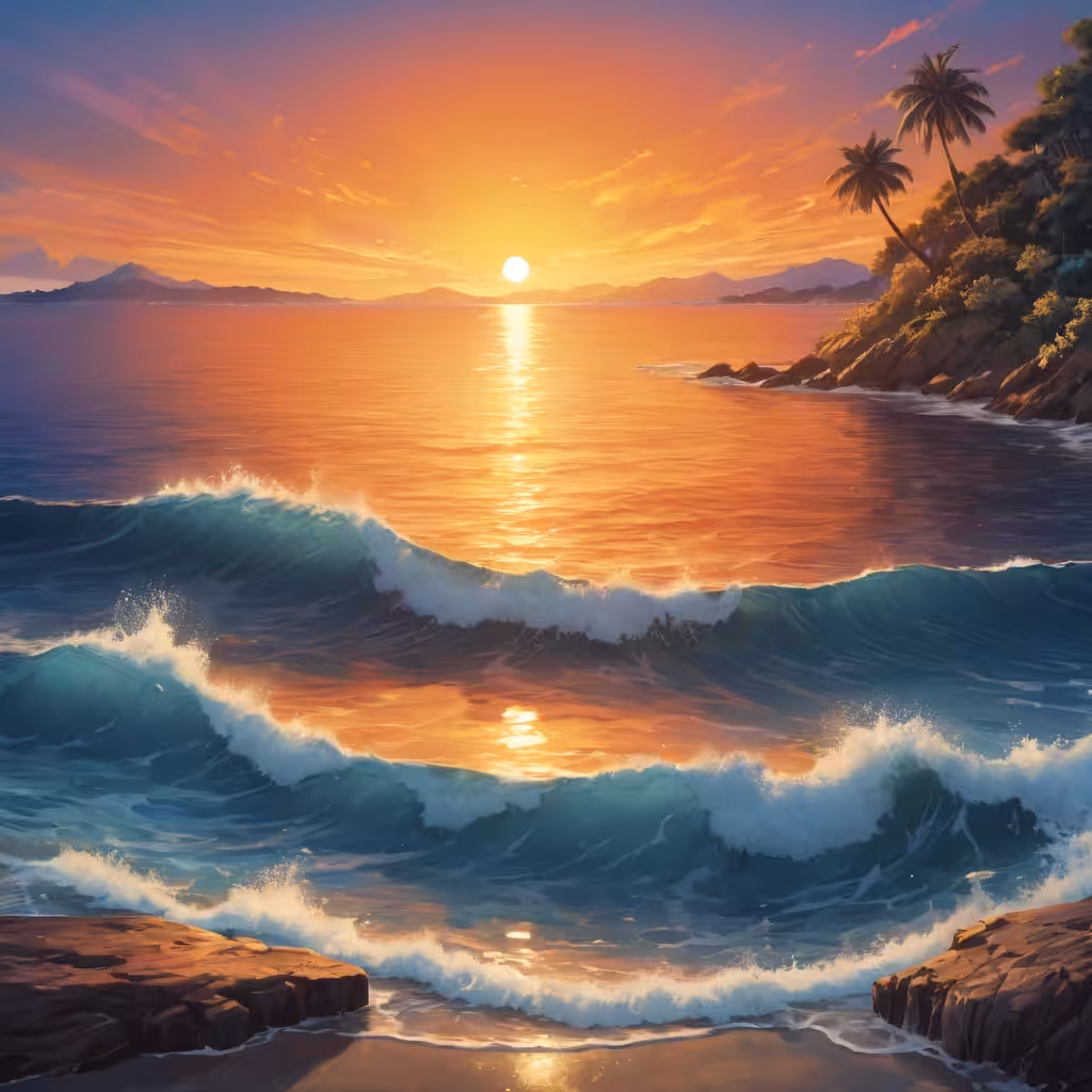 The Happy Valley: Sunset by the beach