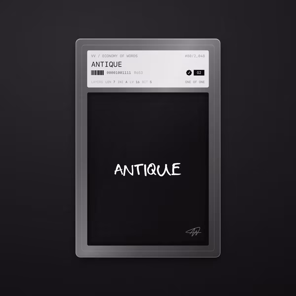 Economy of Words: ANTIQUE · #80