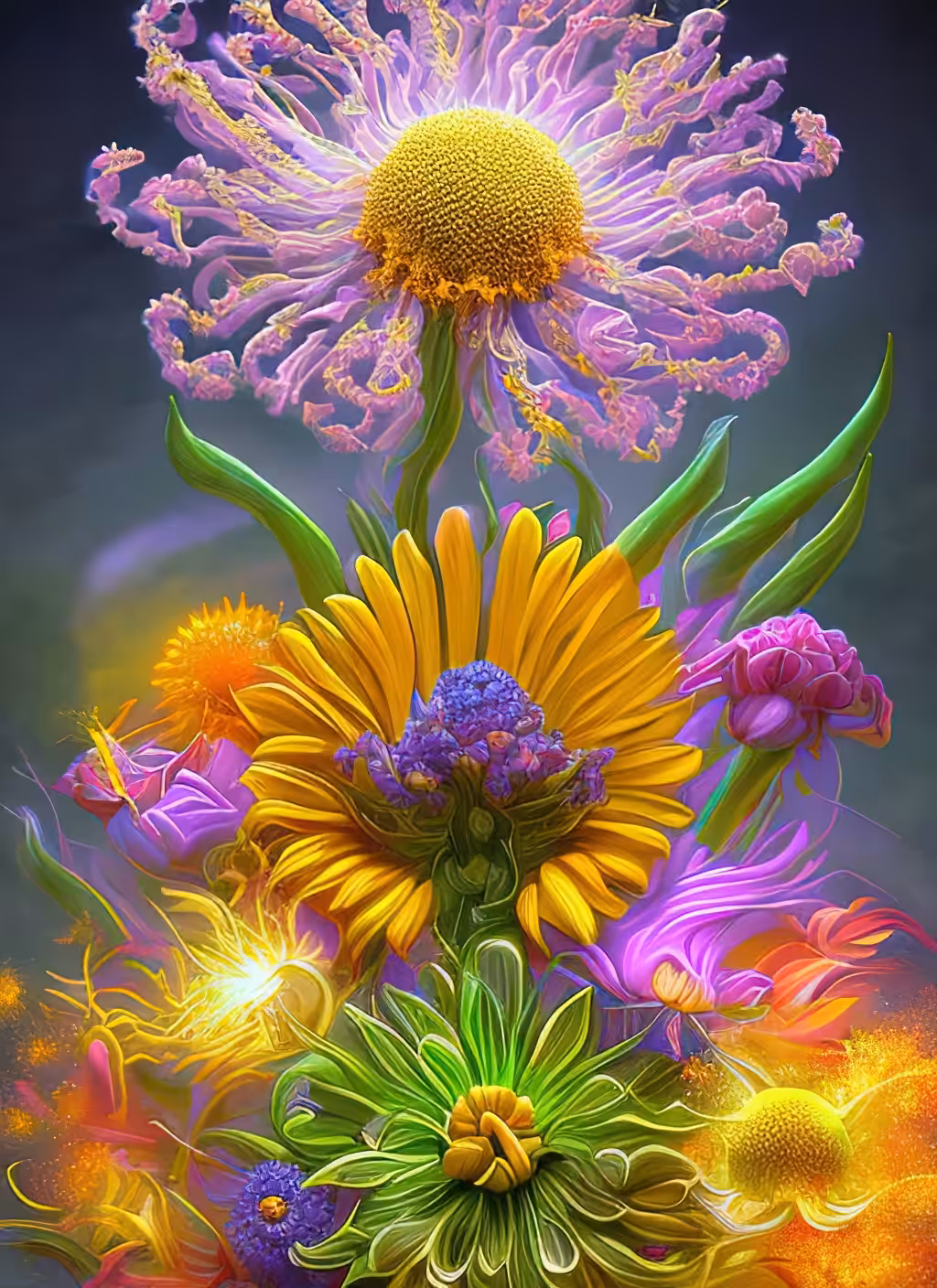 Burnt stars are reborn in flowers