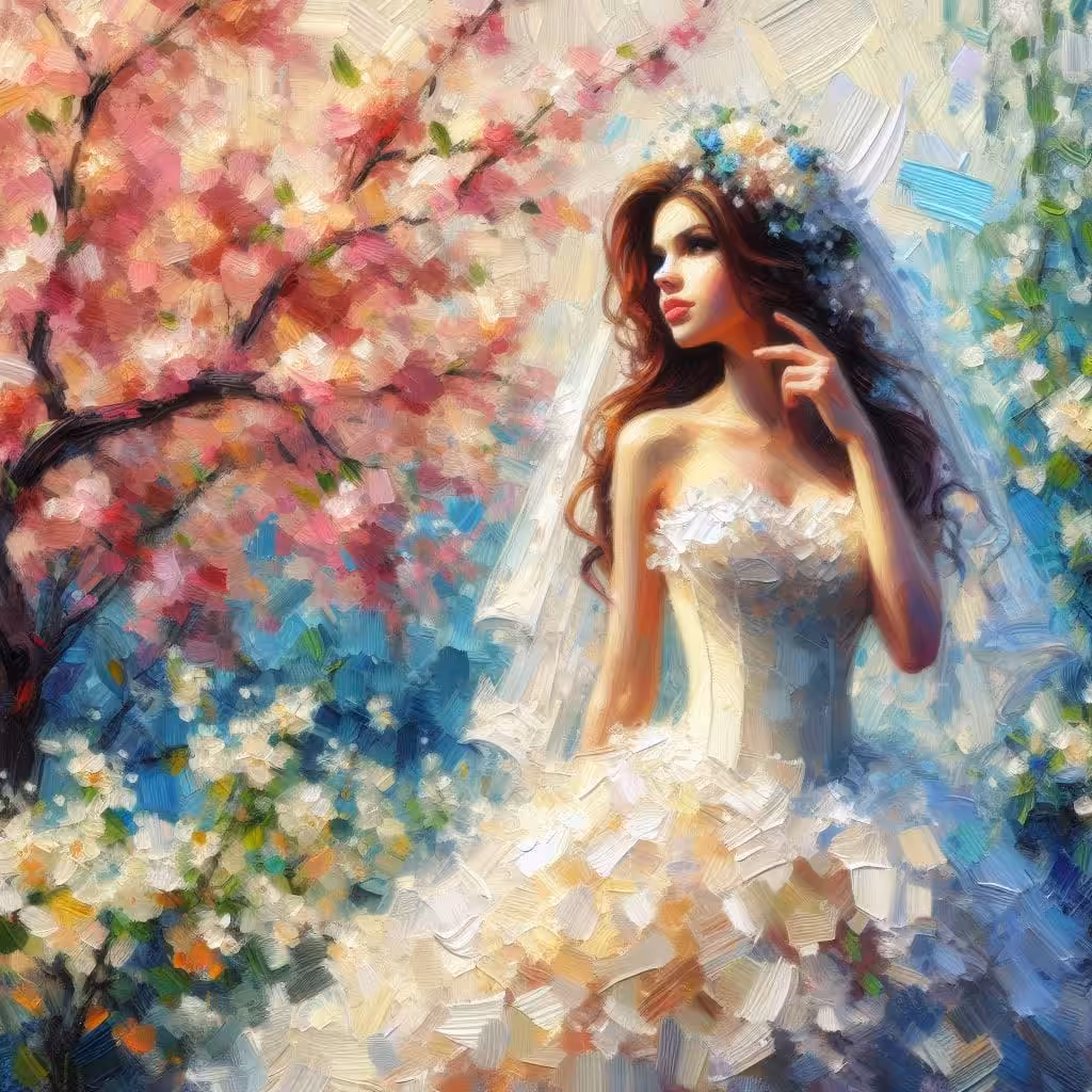 Western bride in the eastern garden