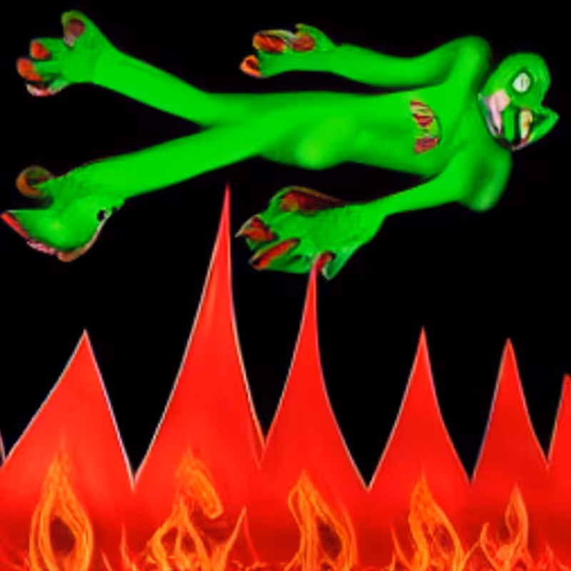 alien on fire