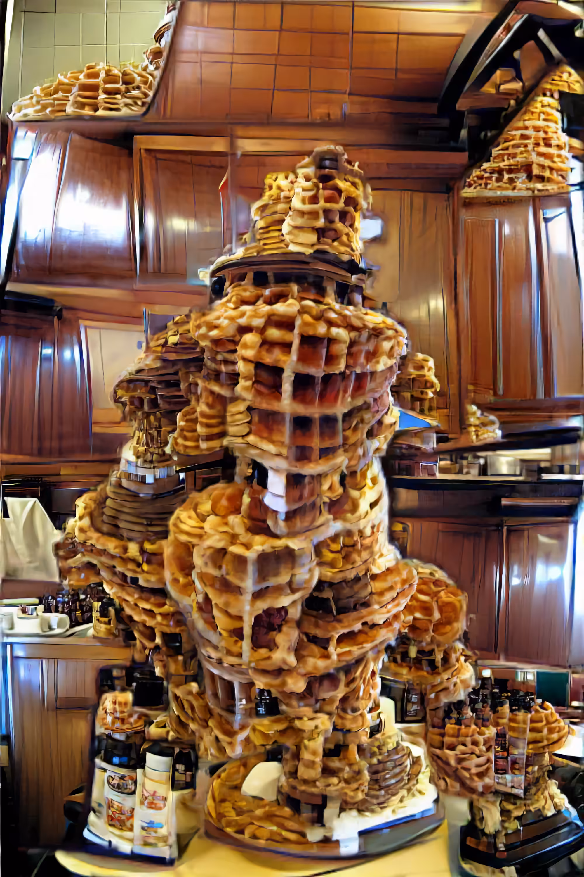 Waffle tower