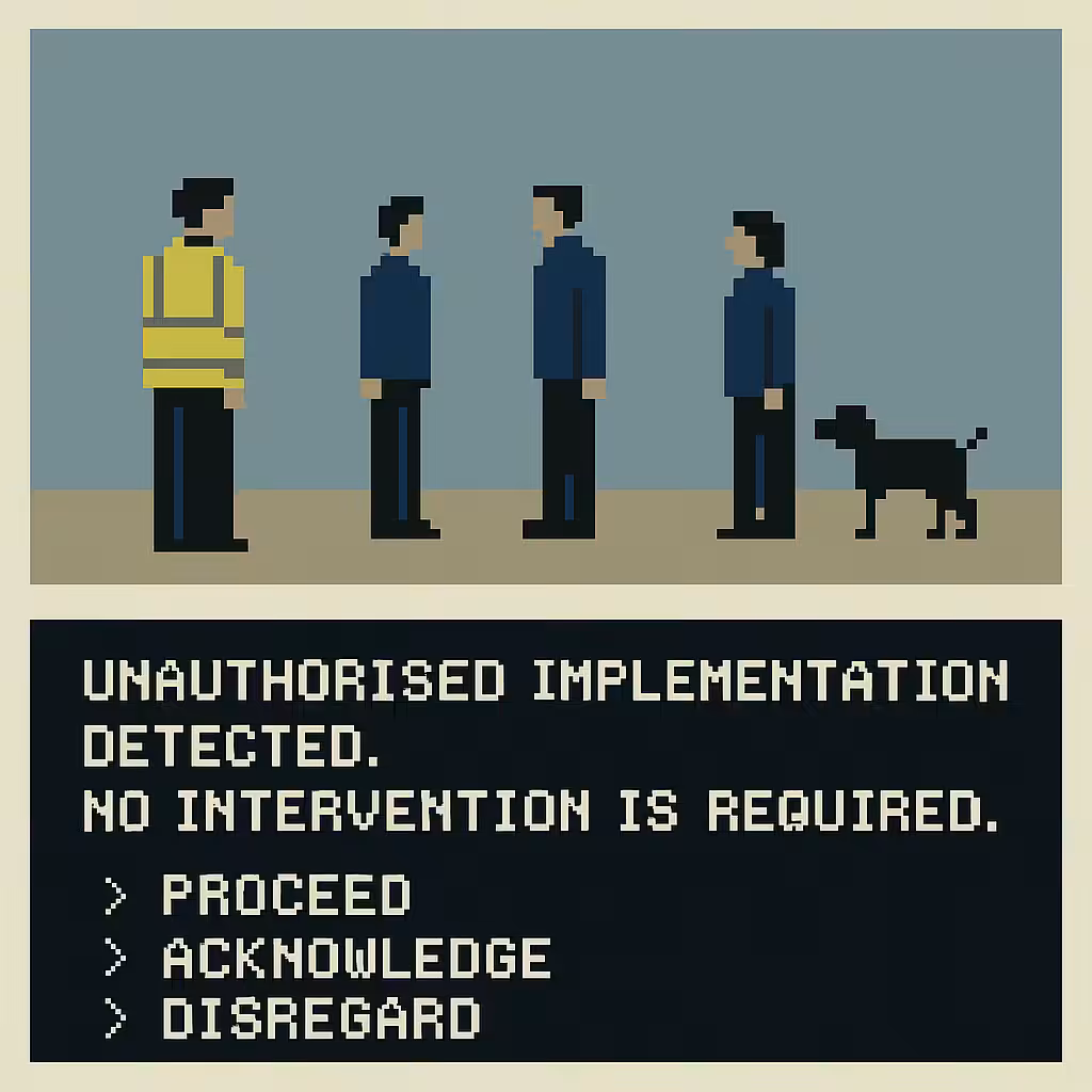 Routine Operations – Screenshot Ø™ : NOTICE OF UNAUTHORISED IMPLEMENTATION™