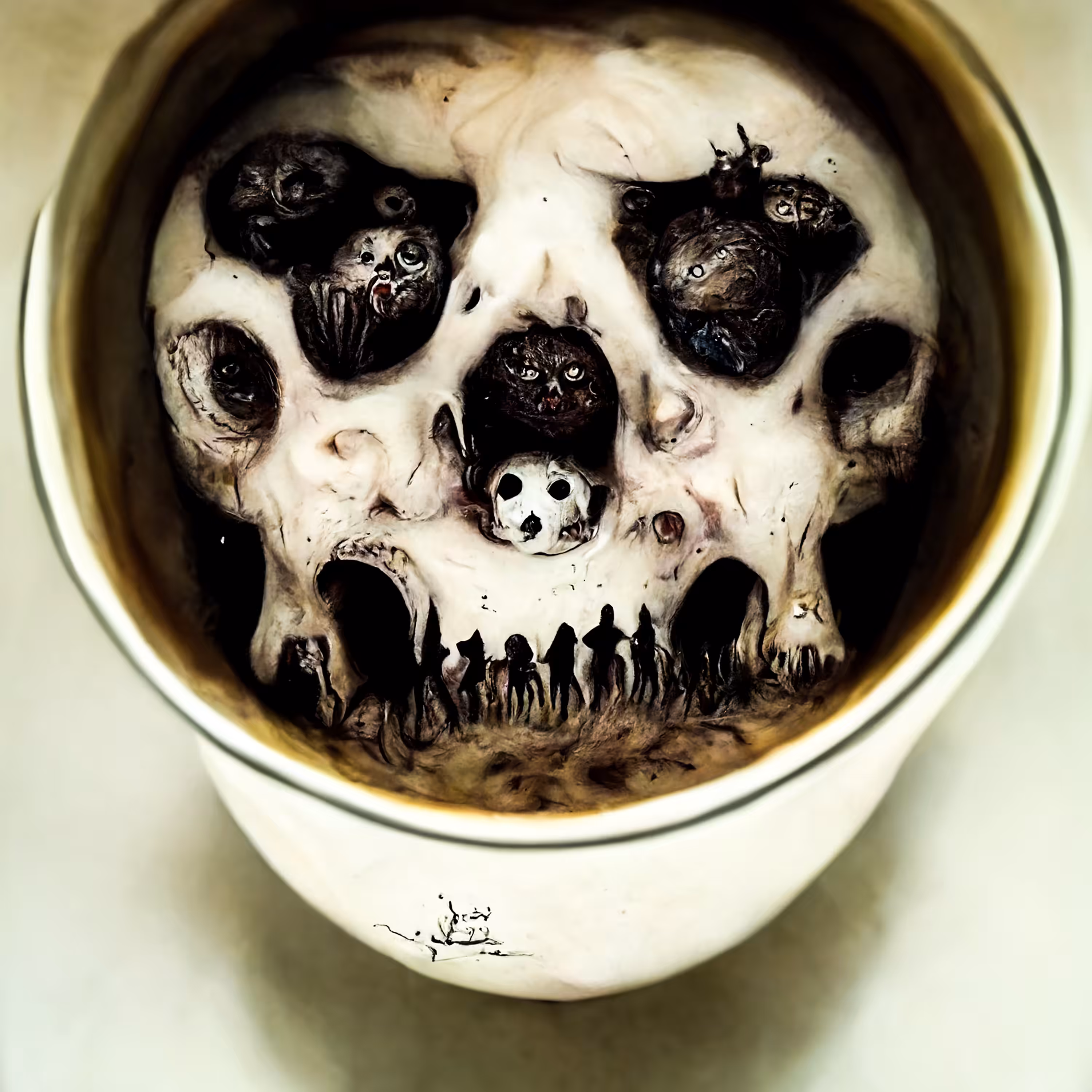 Skully Nighmare Inside a Cup of Coffee