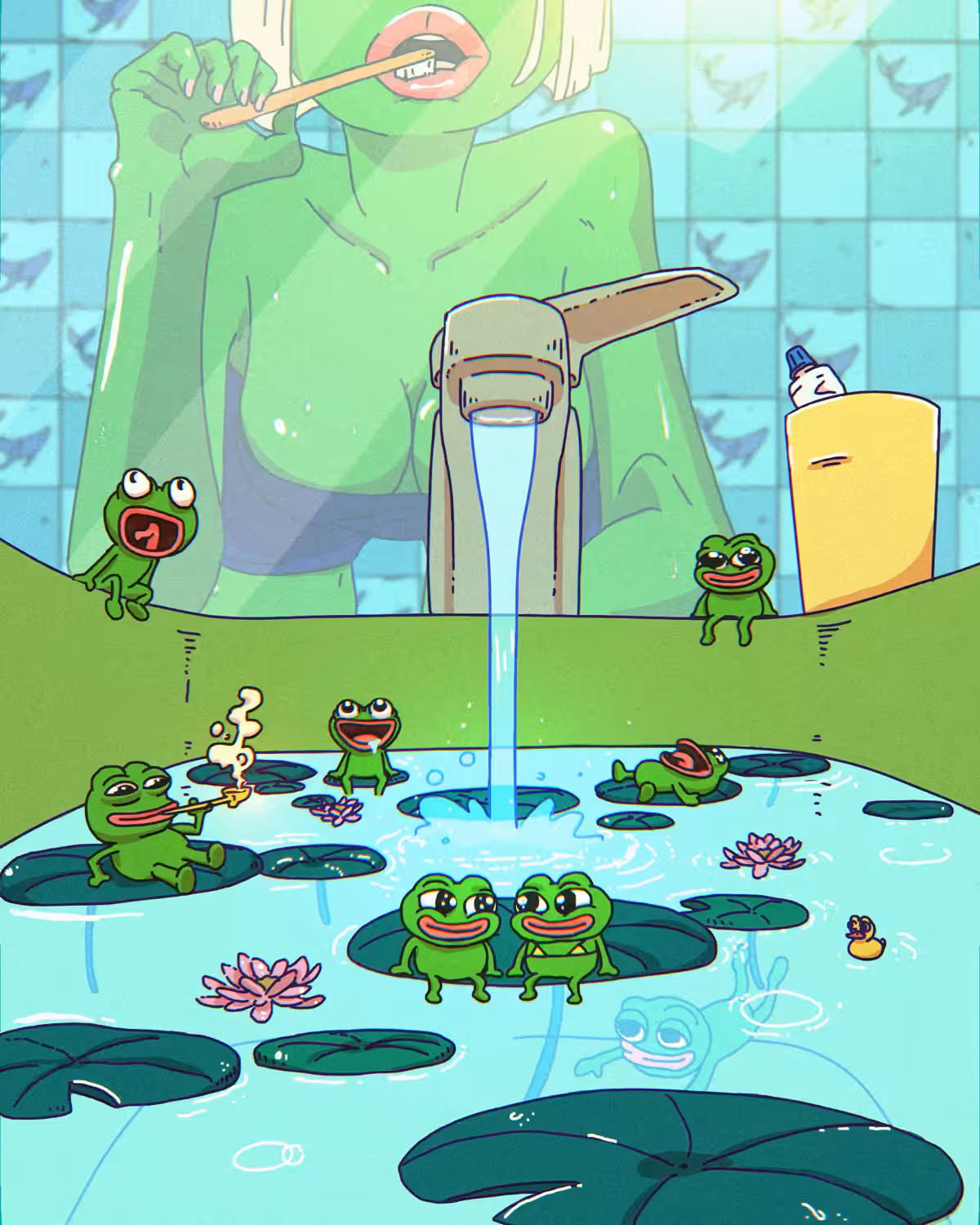 🐸 pepe bath time  🚿
