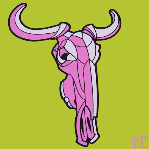 💀70 | MINIMALIST WILDEBEEST SKULL | Purple