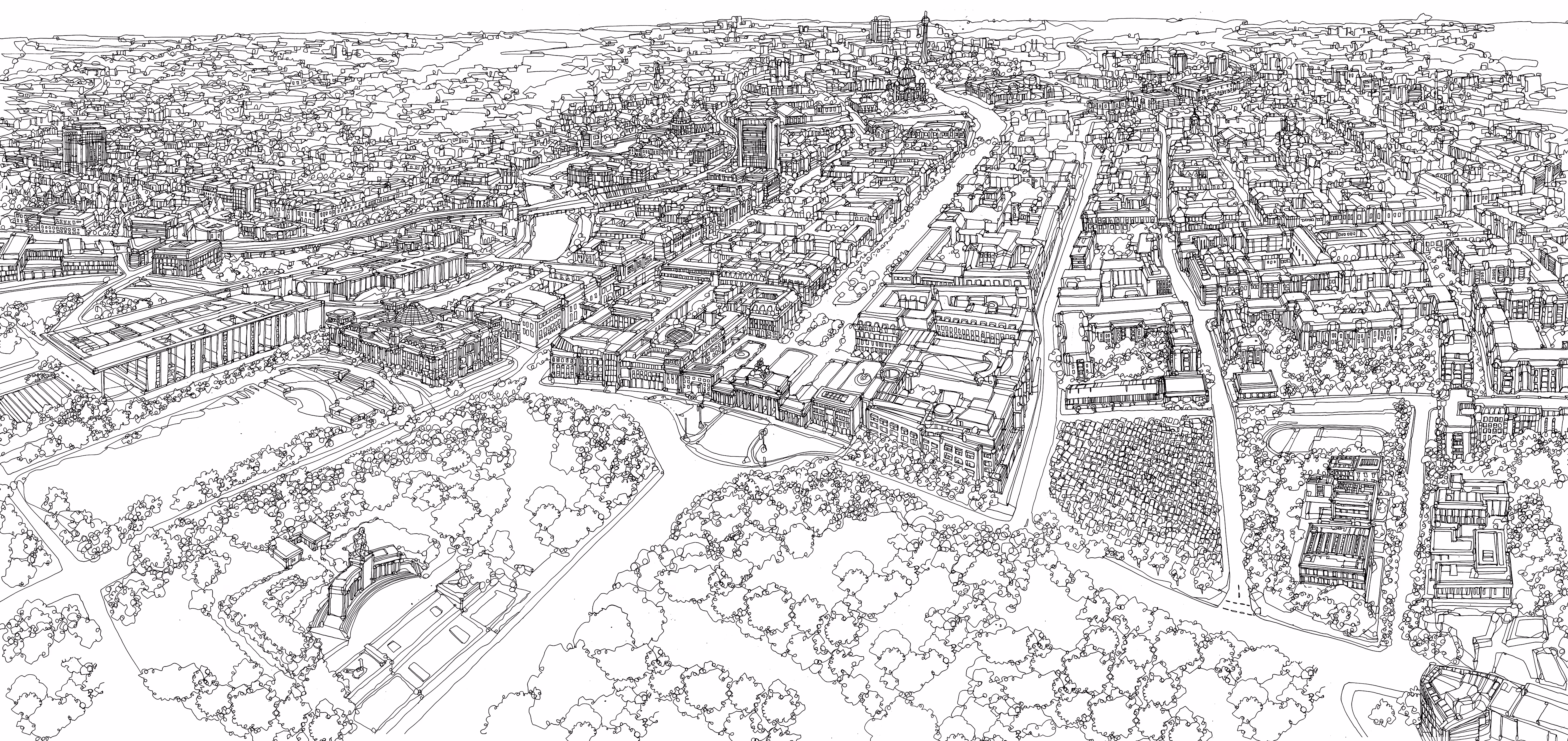 Berlin Aerial Drawing