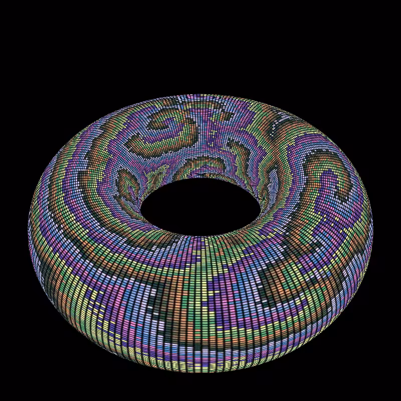 Reaction Diffusion on a Torus #1