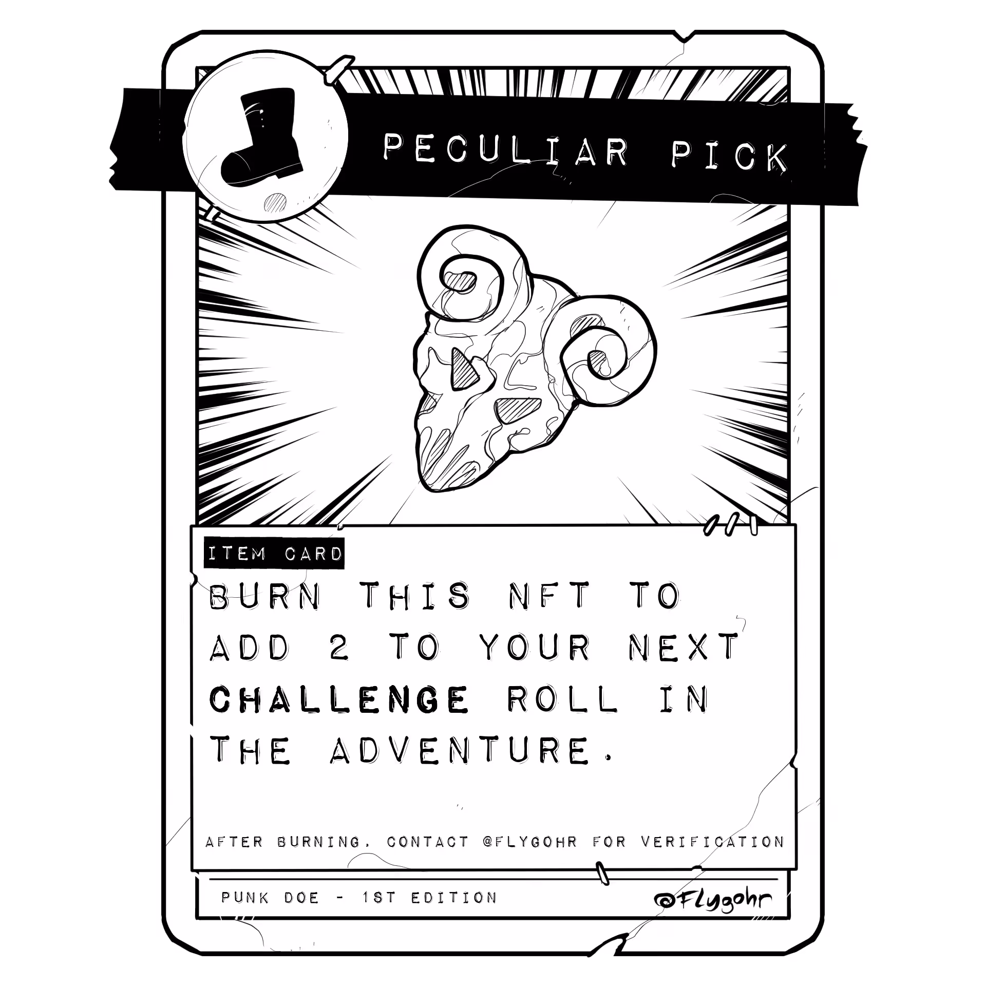 PECULIAR PICK | Original Item Card | 1st ED.