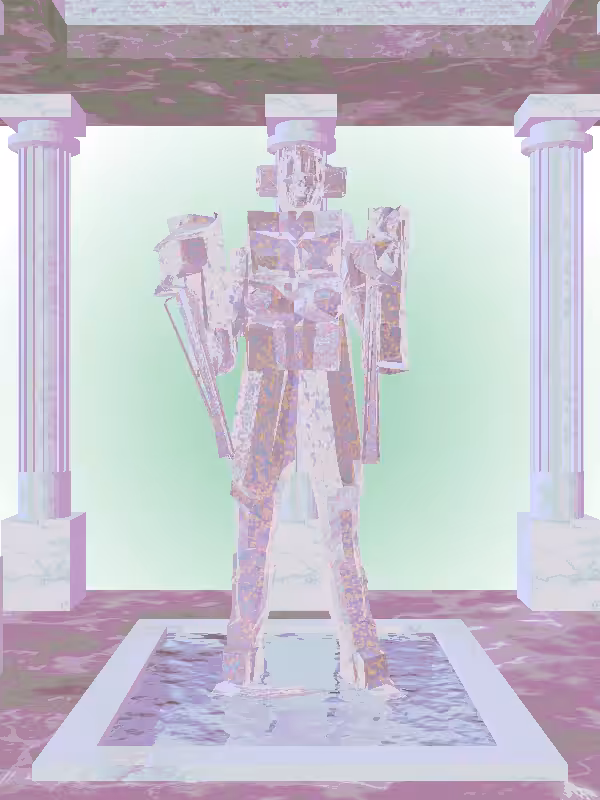 HeavenComputer: The Fragmented Indifferent Glitter Bluish Gold Woman #3999