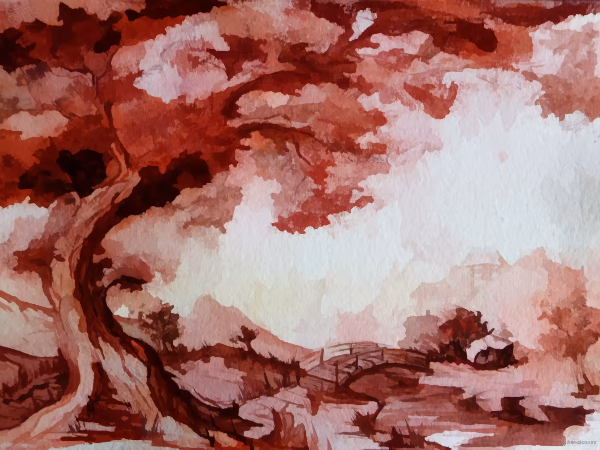 Fantasy watercolor landscape 0009