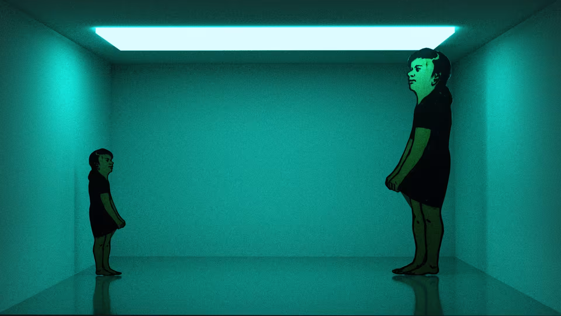 "Two humanoids in a windowless room"-19