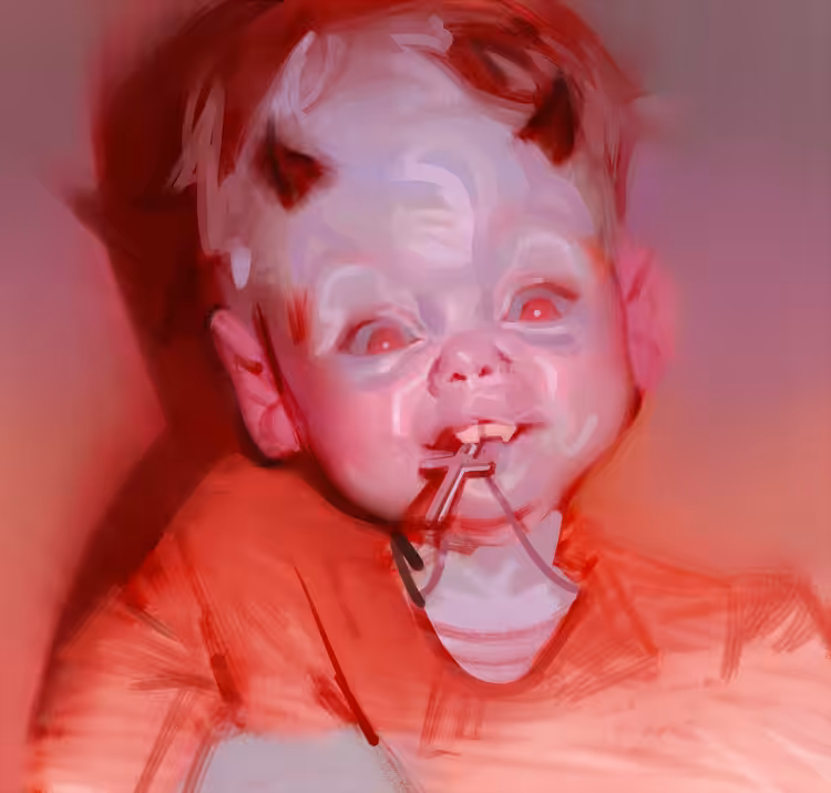NIÑO CON CACHOS