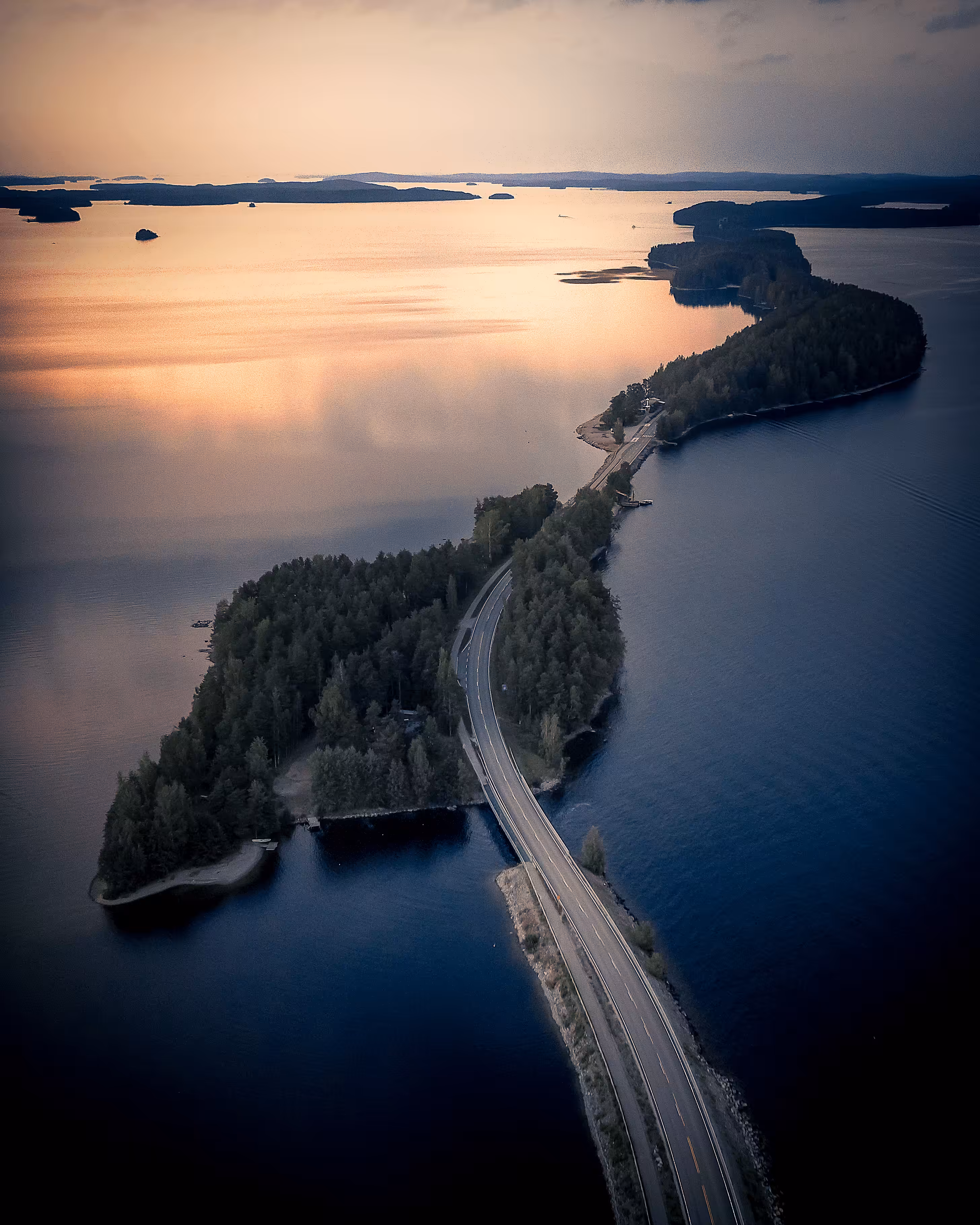 Aerial sunset
