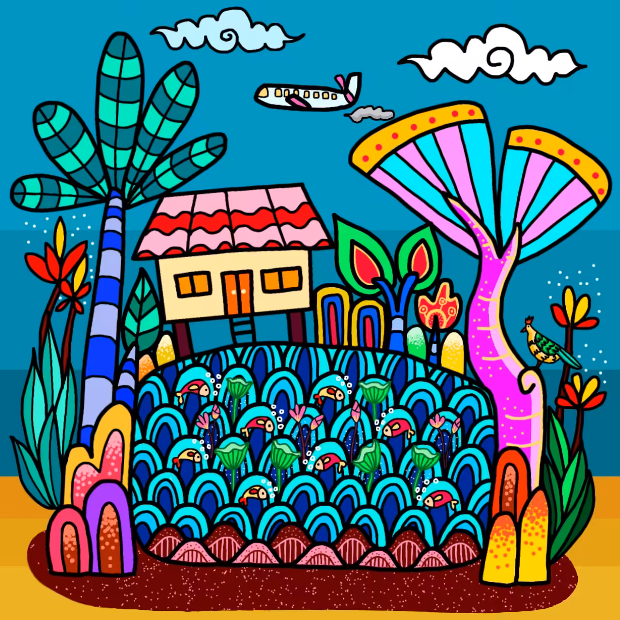 Imaginative lifestyle to lines and colorful.#27